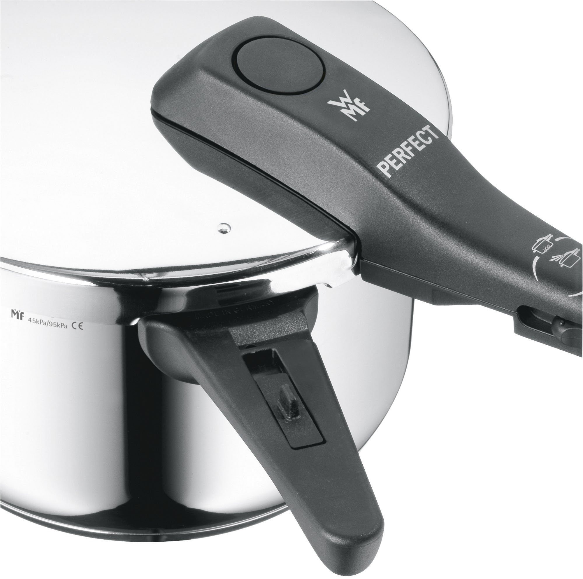 WMF Snelkookpan Perfect RDS Stoompan met een afneembare dekselgreep, inductie