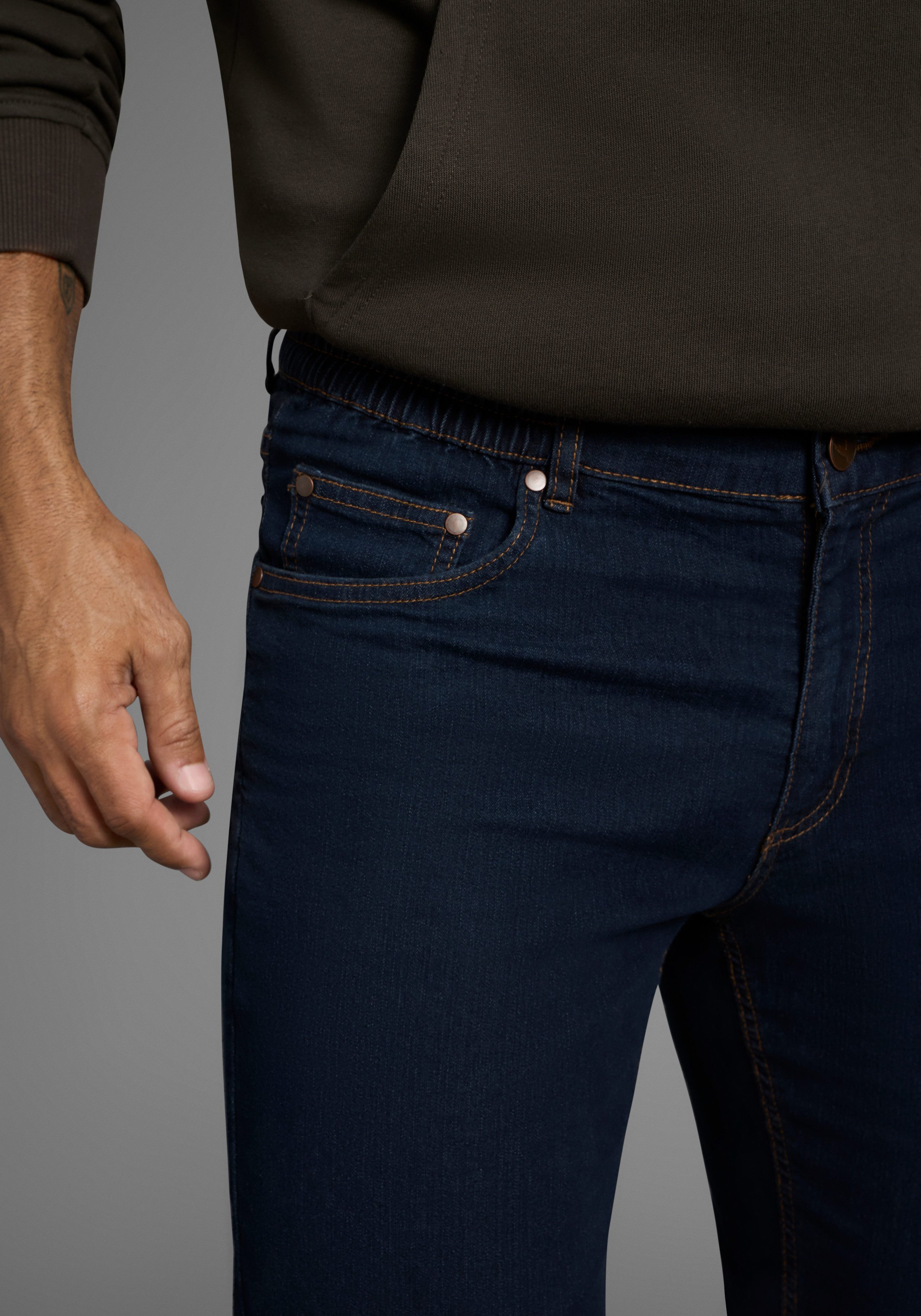 Arizona Jeans met elastische band Paul elastische tailleband, comfort-fit, rechte pijpsnit