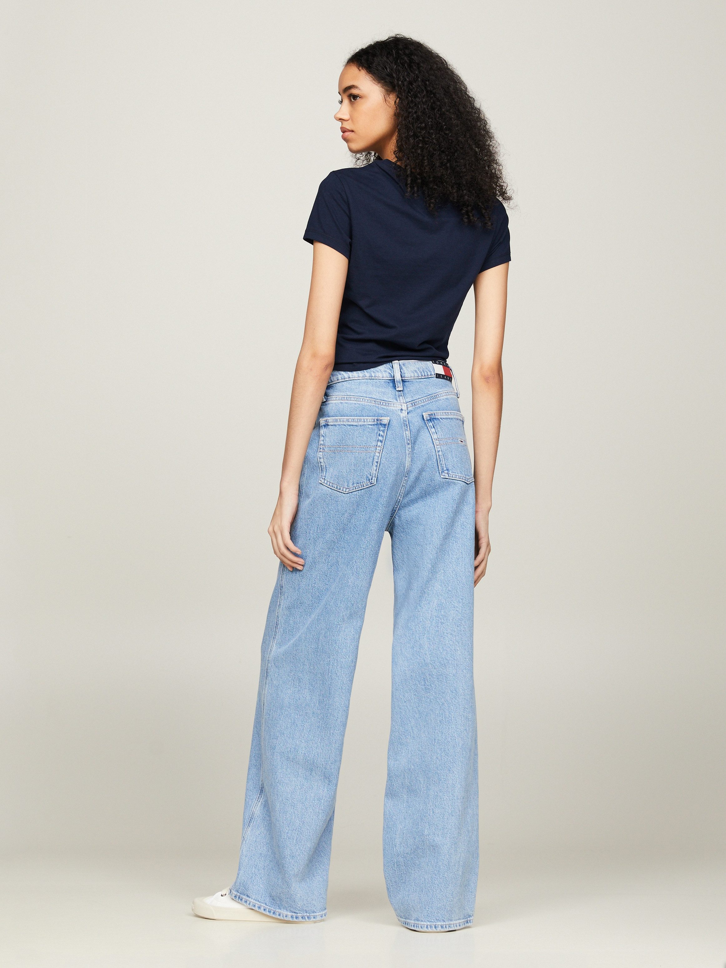TOMMY JEANS Wijde jeans CLAIRE HGH WD BH4116 met tommy jeans merklabel & badge