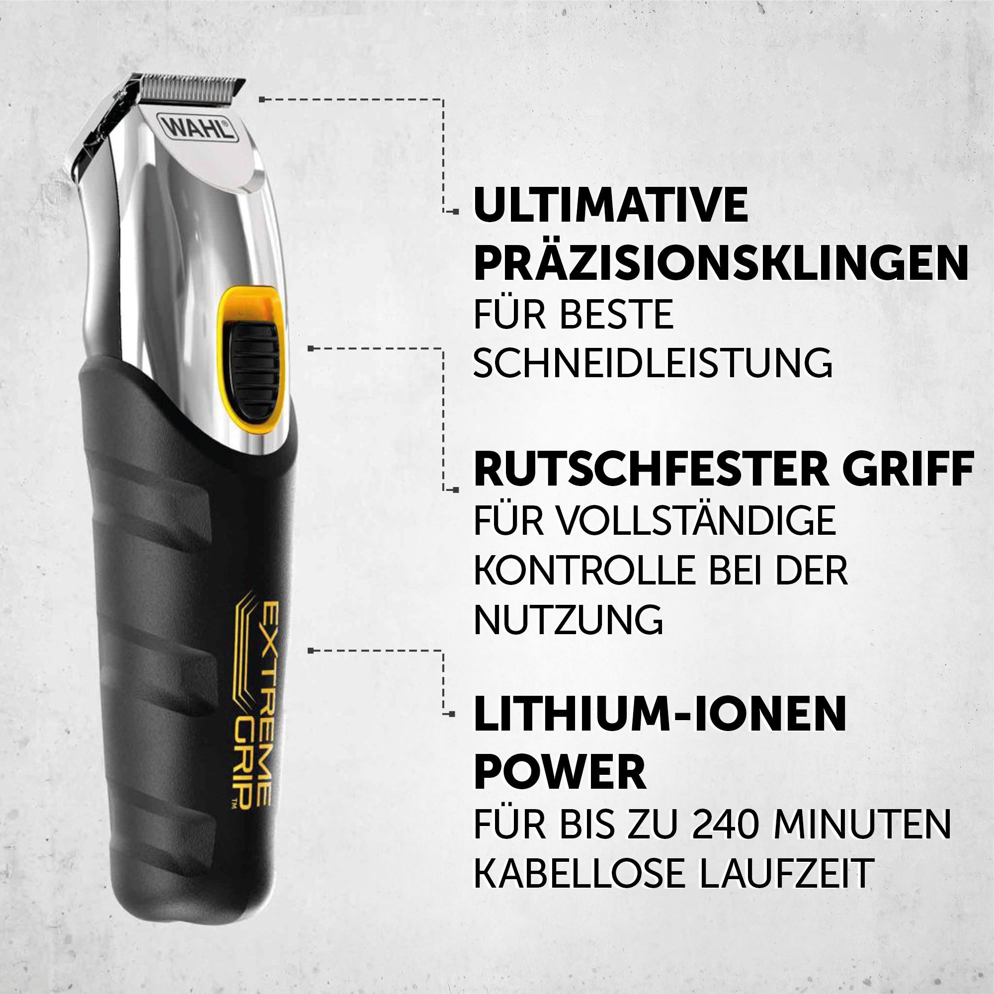 Wahl Baardtrimmer Extreme Grip Antislip greep, lithium-ionen-technologie, USB oplading