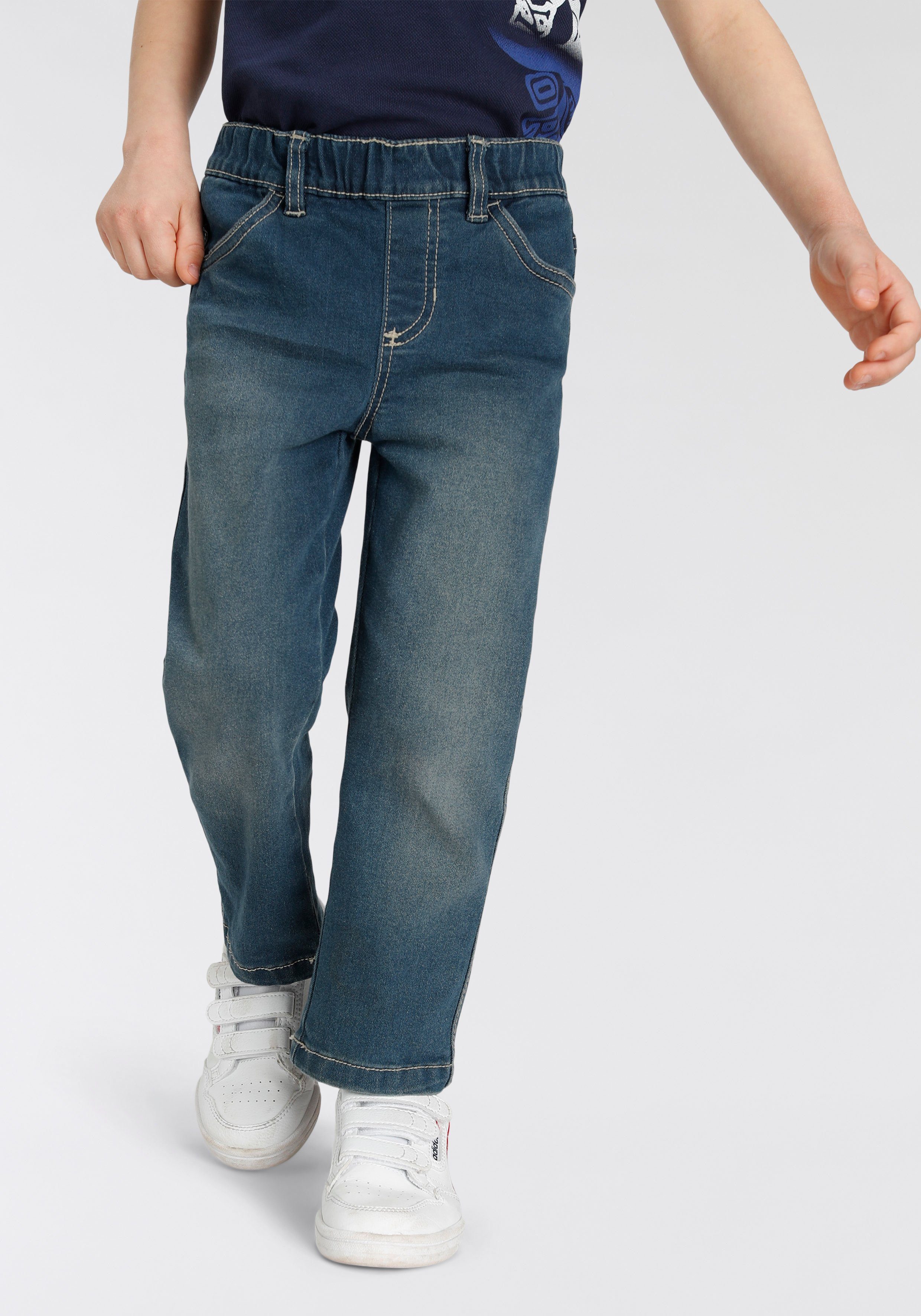 KIDSWORLD Comfortjeans , Stretch-Jeans voor kleine jongens comfortabele pasvorm, rechte pasvorm, met elastische taille