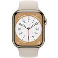 apple watch series 8 gps + cellular 45mm roestvrij staal sportarmband goud