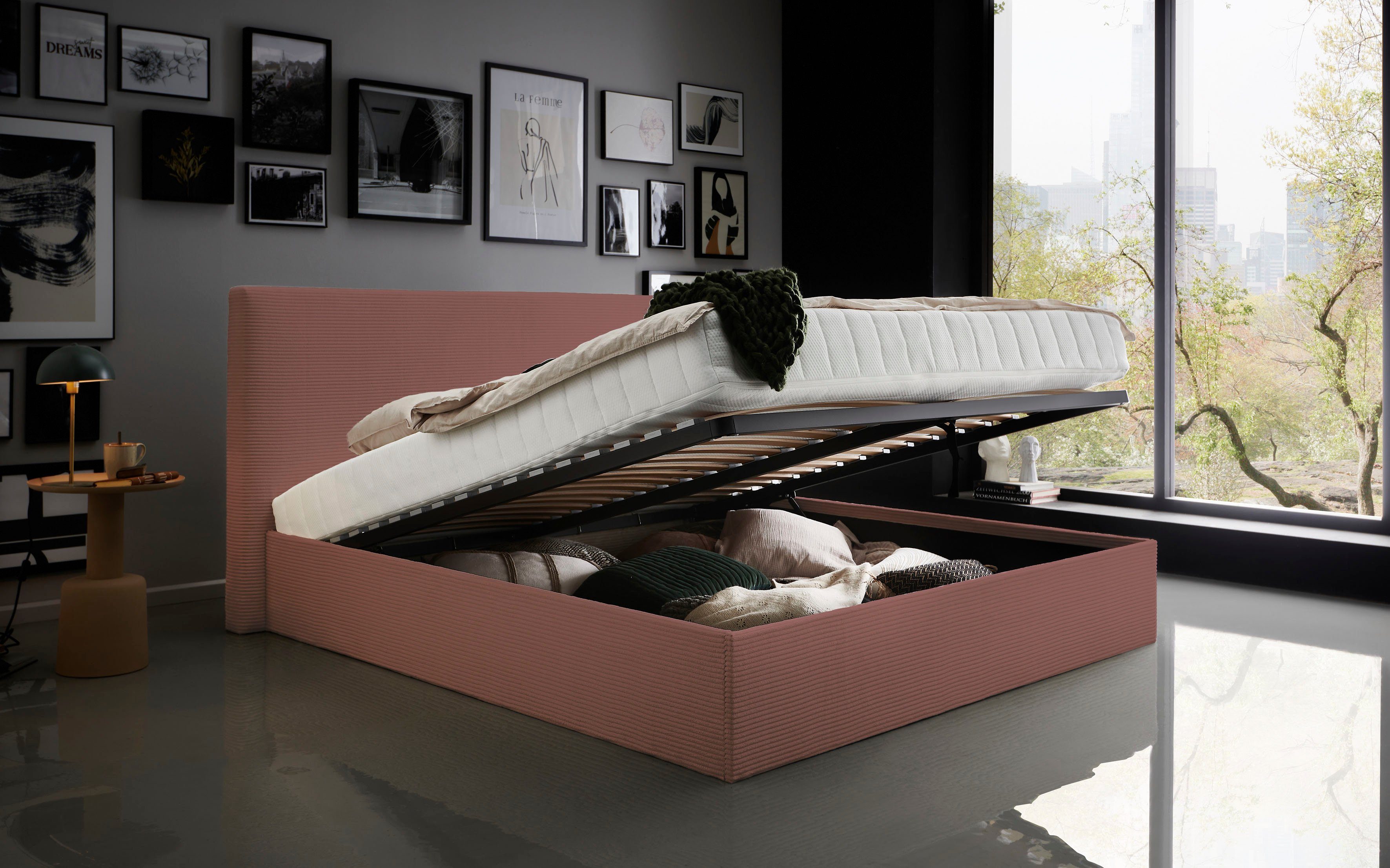 ATLANTIC home collection Bedframe Melody met bedkist en lattenbodem