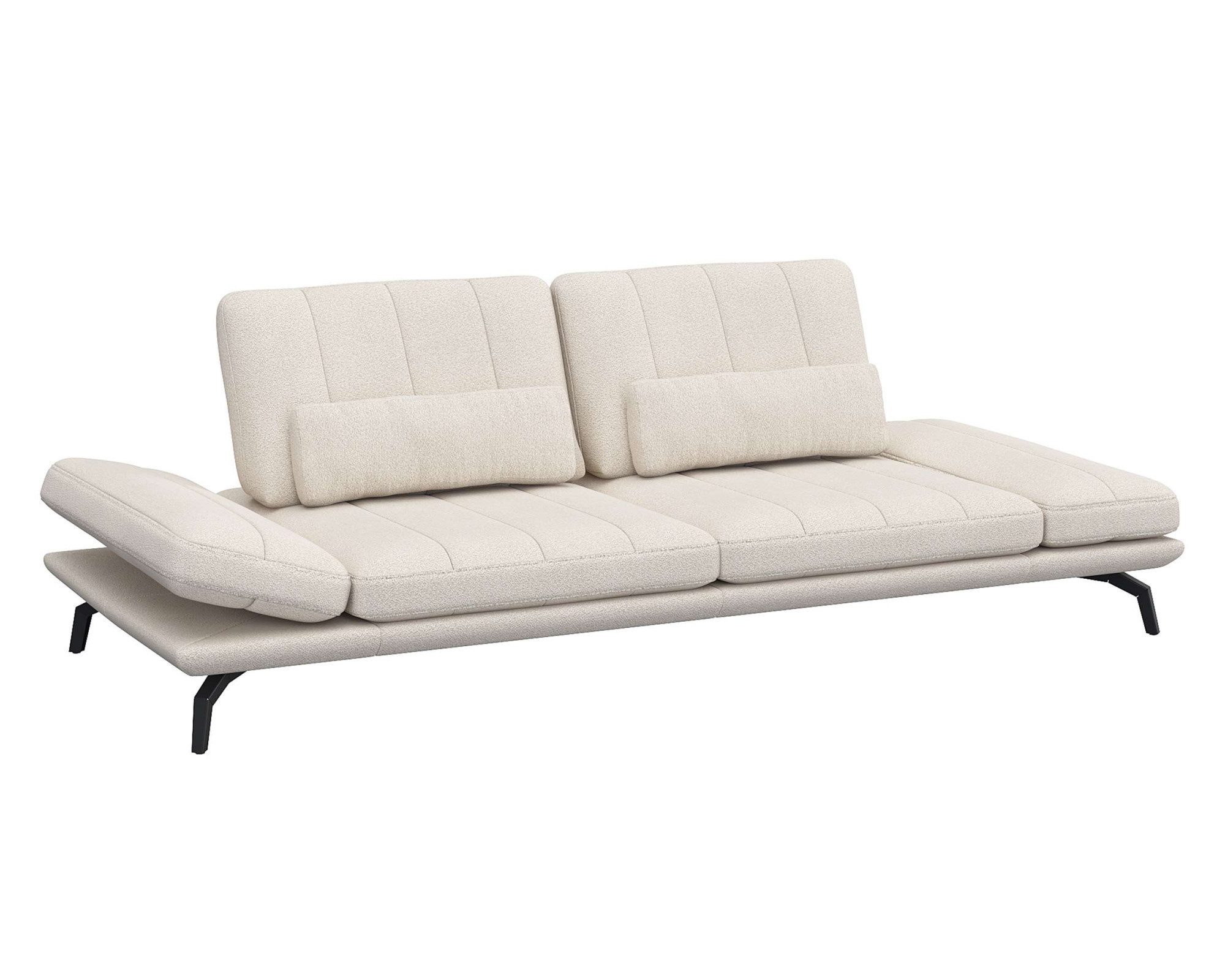 FLEXLUX 3-zitsbank Tropea multifunctionele bank, designbank, relaxfunctie, tv-bank, met armleuningverstelling en zitdiepteverstelling, breedte 252 cm