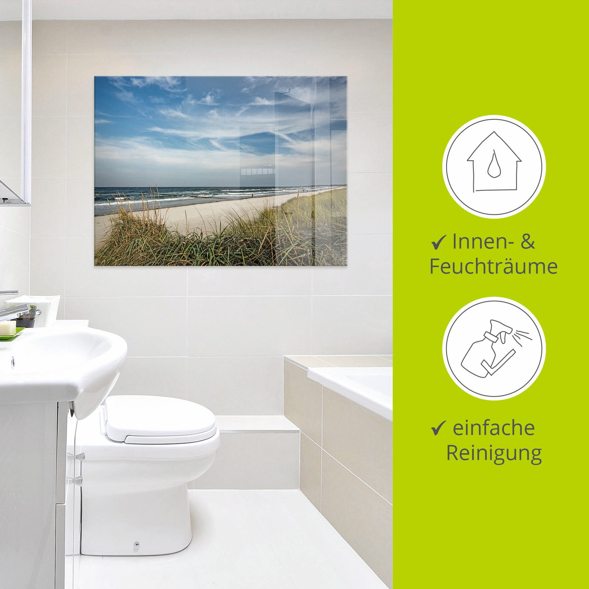 Artland Print op glas Vakantiegevoel strand in verschillende maten