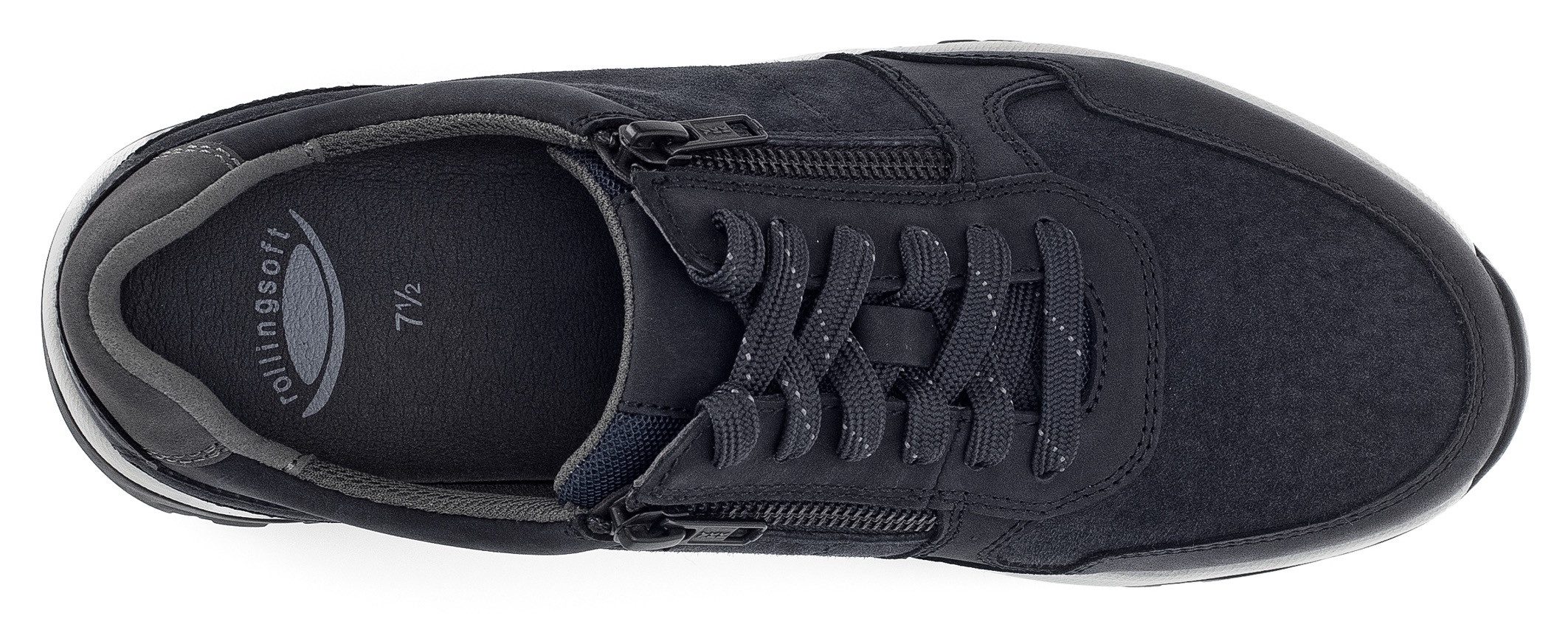 Gabor Rollingsoft Sneakers met sleehak , comfort schoen, veterschoen, lage schoen in breedte g 1/2 (= breed)