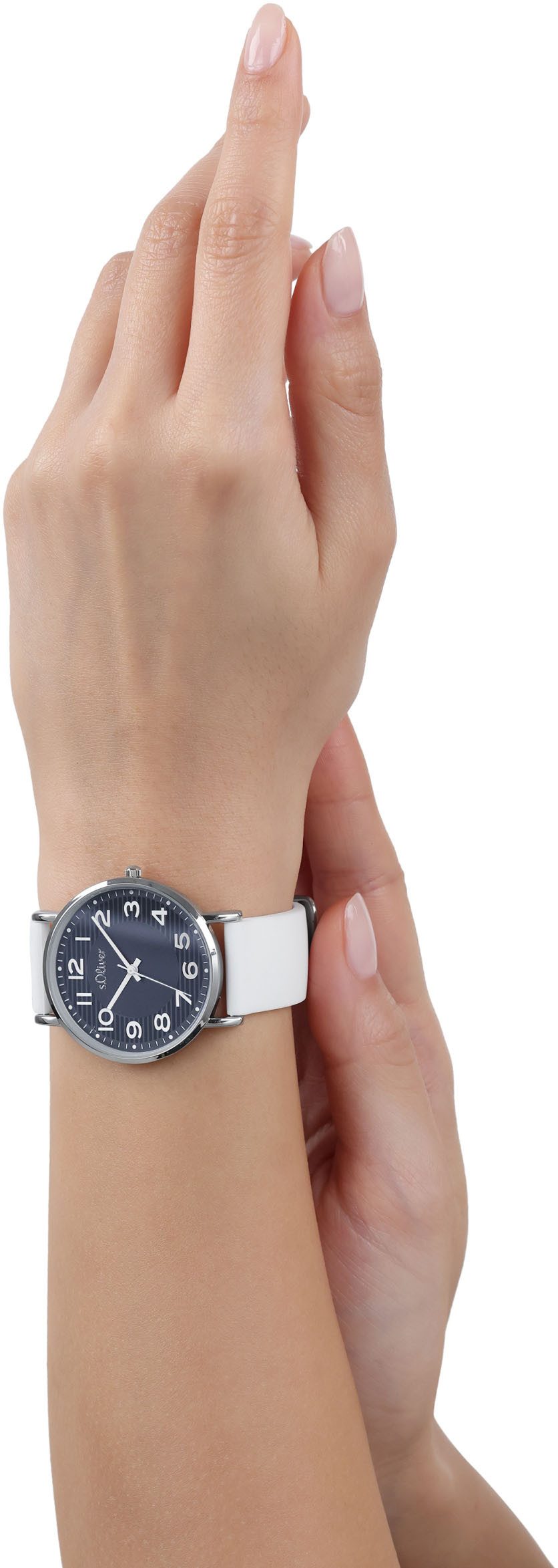 s.Oliver Kwartshorloge Horloge, dameshorloge, analoog, siliconen band