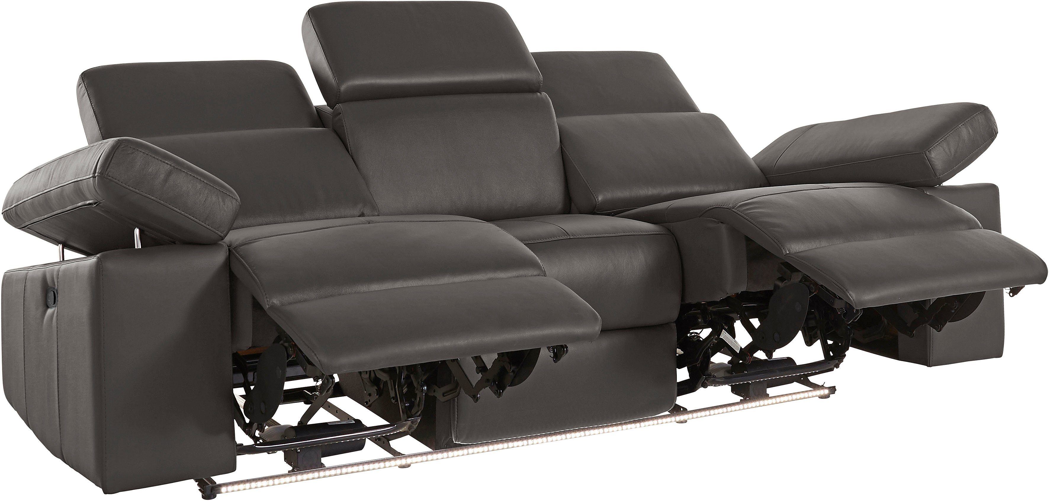 Places of Style 3-zitsbank Kilado met 2x relaxfunctie, verstelbare armleuning, verstelbare hoofdsteun