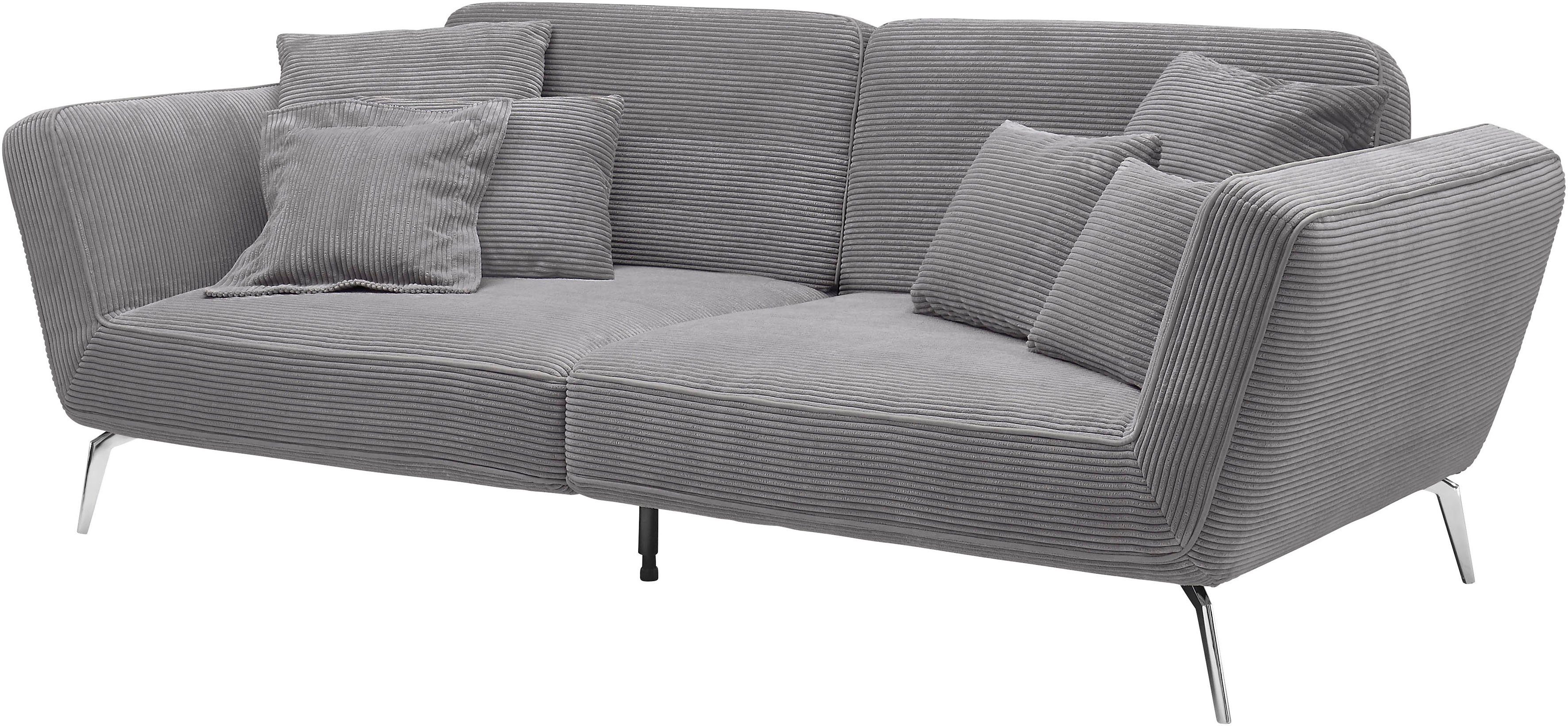 set one by Musterring Megabank SO 4500 Voeten chroomkleurig, optioneel met hoofdsteun, breedte 260cm, in cord