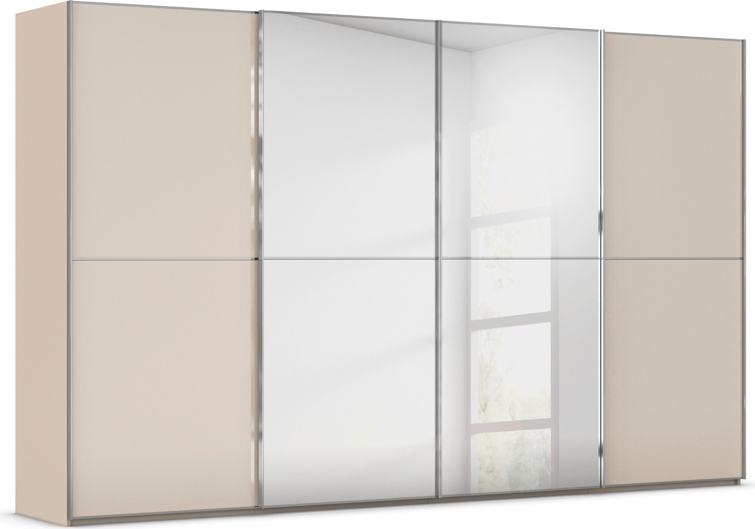 rauch Schuifdeurkast Kledingkast Kast Garderobe Slaapkamerkast SCALE-DUO edel tweedelige deuren spiegel/glas-mix 3 sierlijsten made in germany