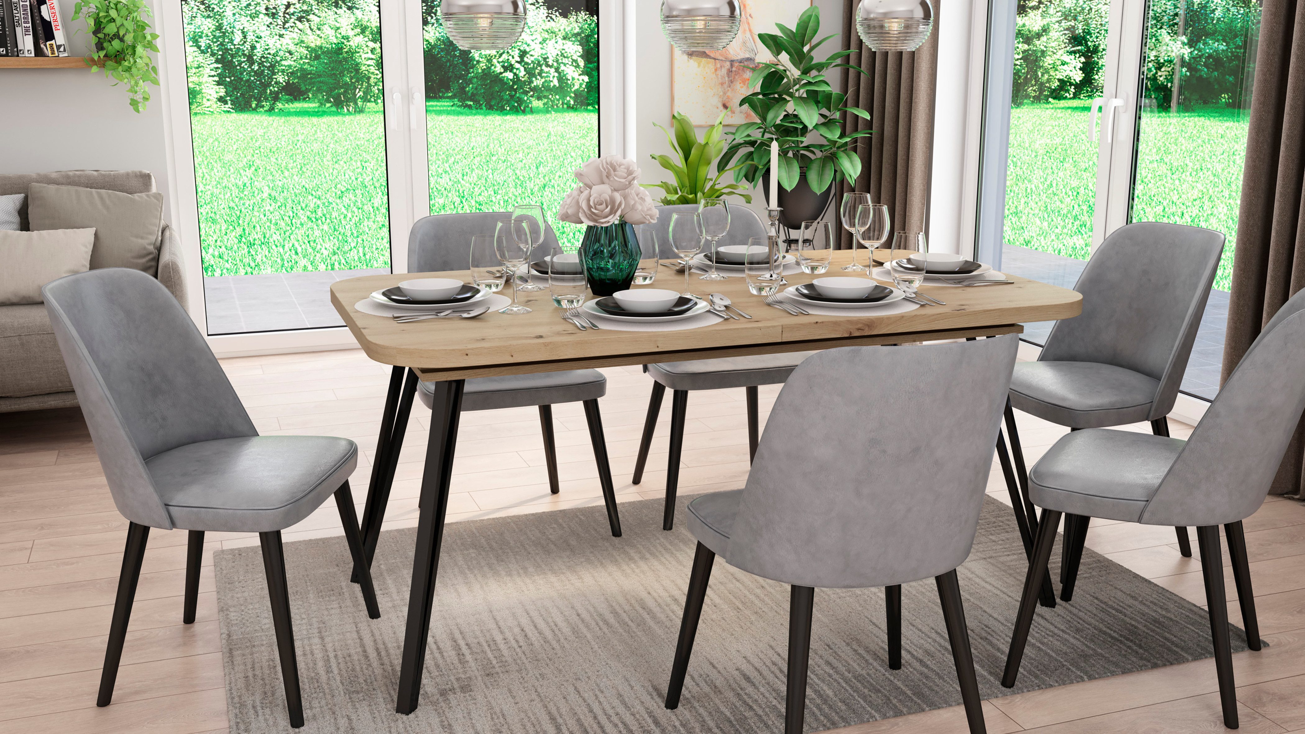 byLIVING Coulissetafel LIFE met synchronisatie-uitvoering, uitschuifbaar van 160 naar 240 cm, artisan eik (1 stuk)