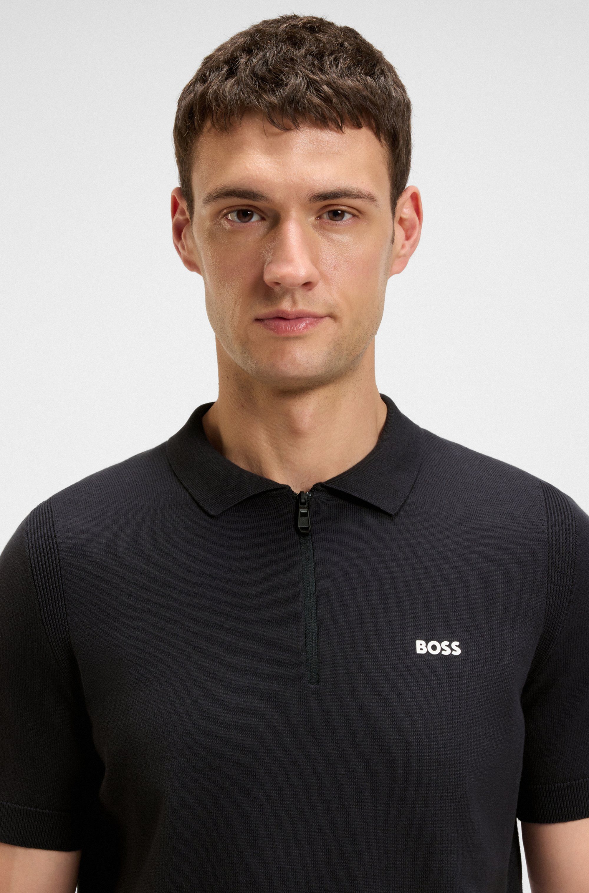 BOSS GREEN Trui met korte mouwen K Ever-X PS met perforaties voor ventilatie