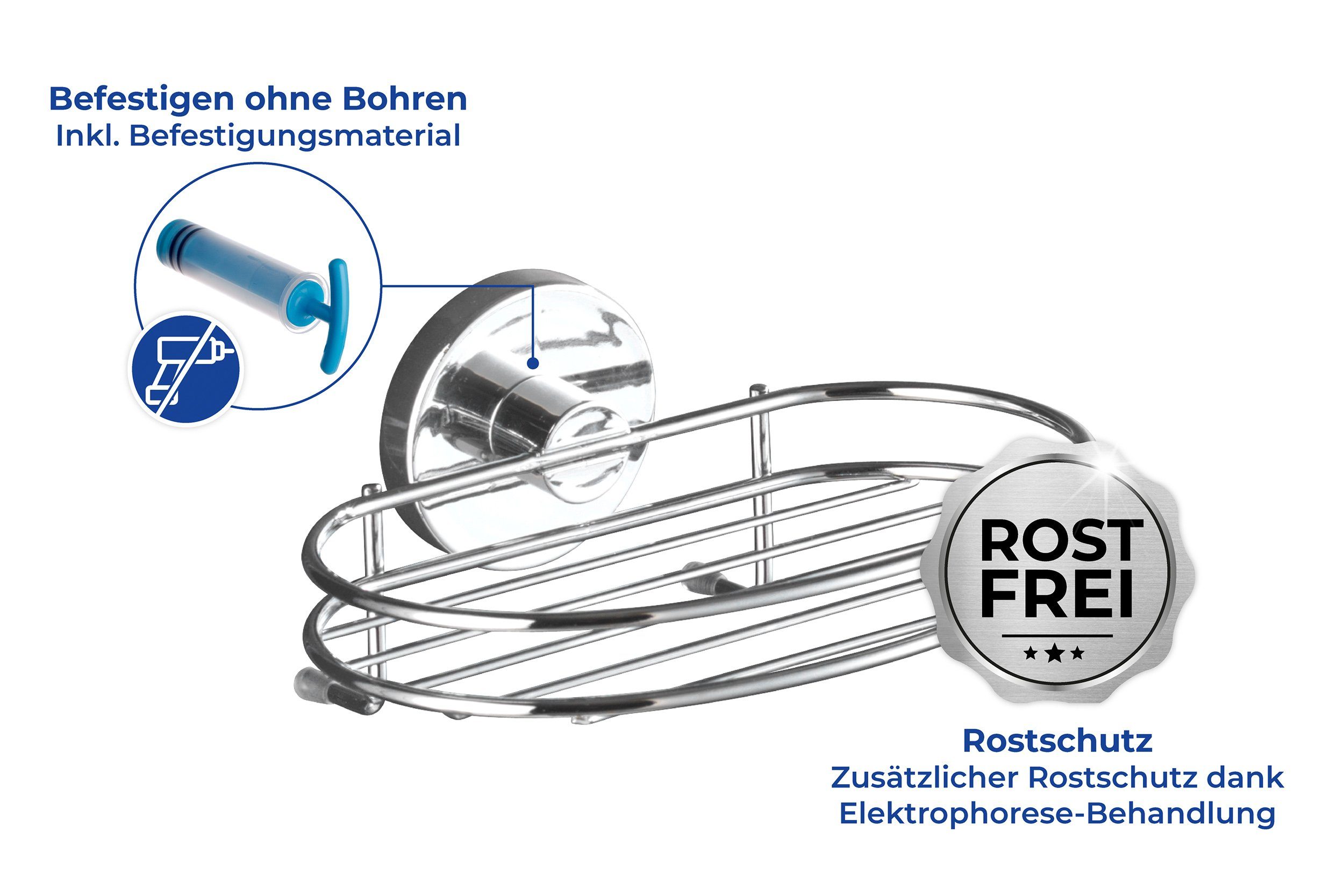 WENKO Zeepbakje Vacuüm-Loc® Milazzo Bevestigen zonder boren (1 stuk)