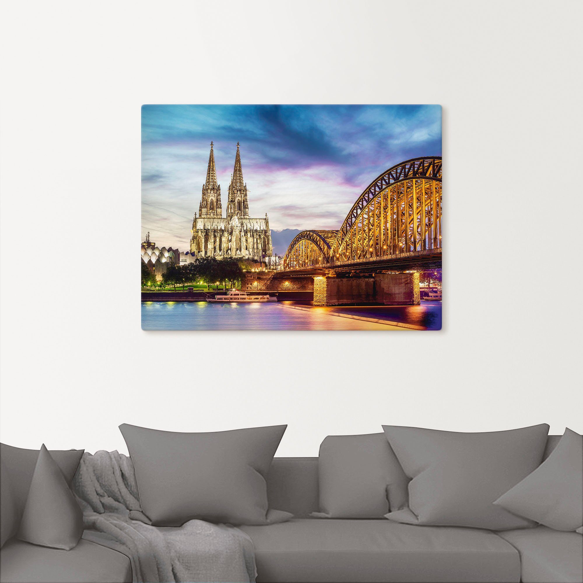 Artland Artprint Domkerk en brug in Keulen als artprint op linnen, poster in verschillende formaten maten