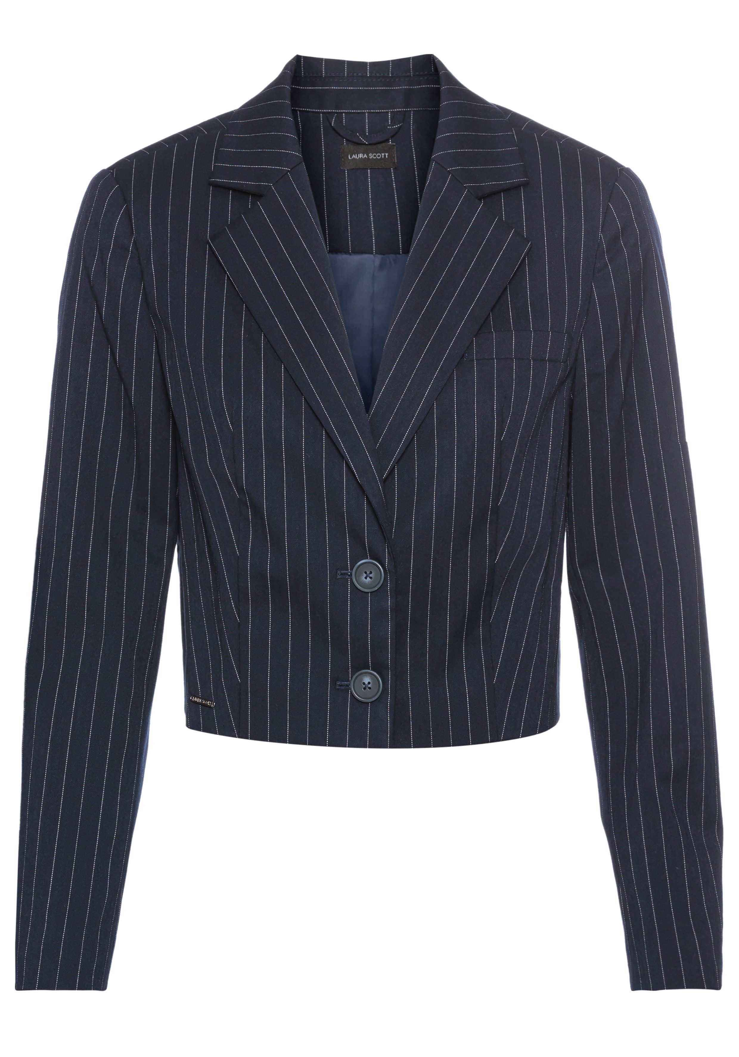 Laura Scott Korte blazer met krijtstrepen