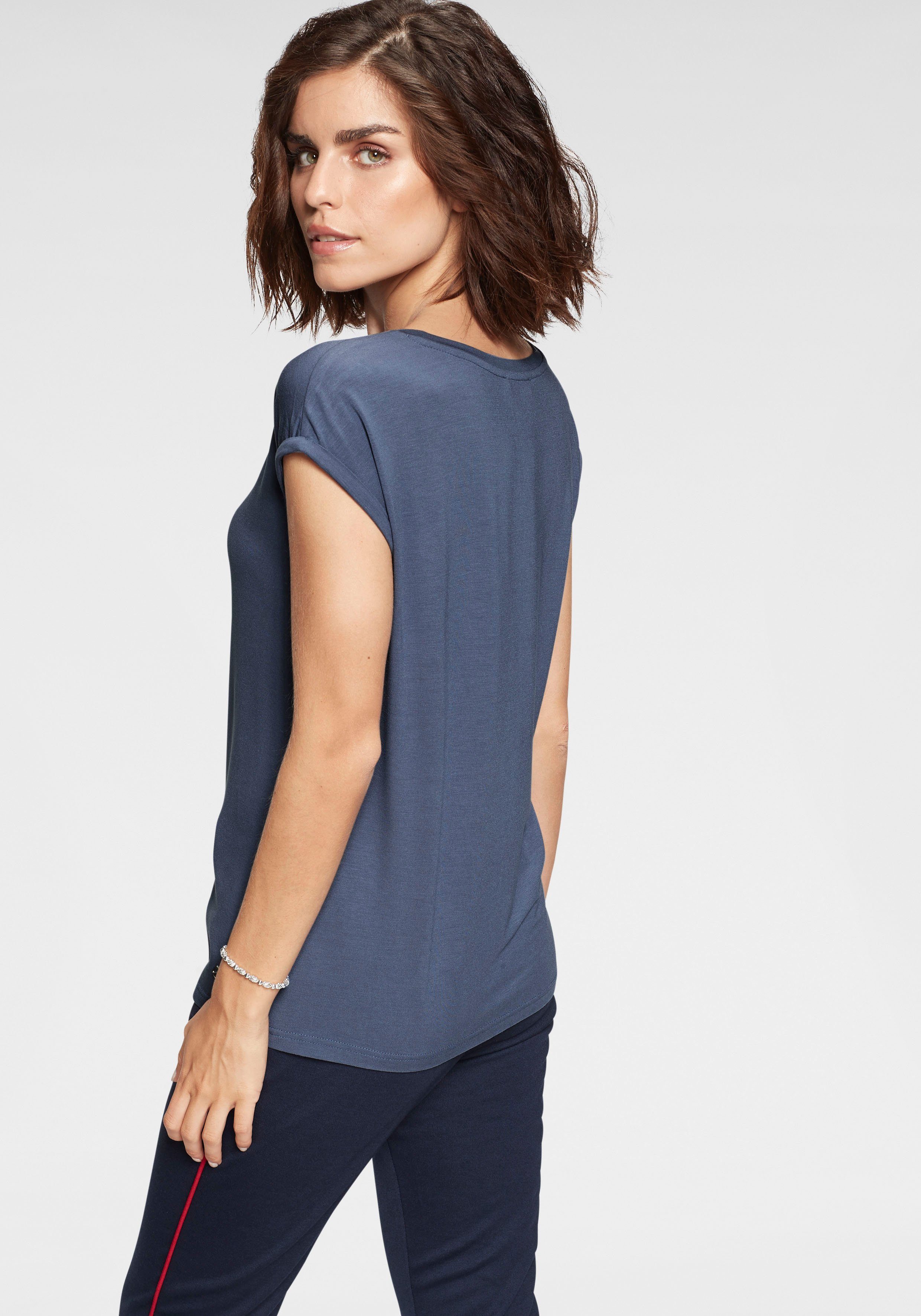 Tamaris T-shirt Korte mouwen, regular fit, effen, met ronde hals