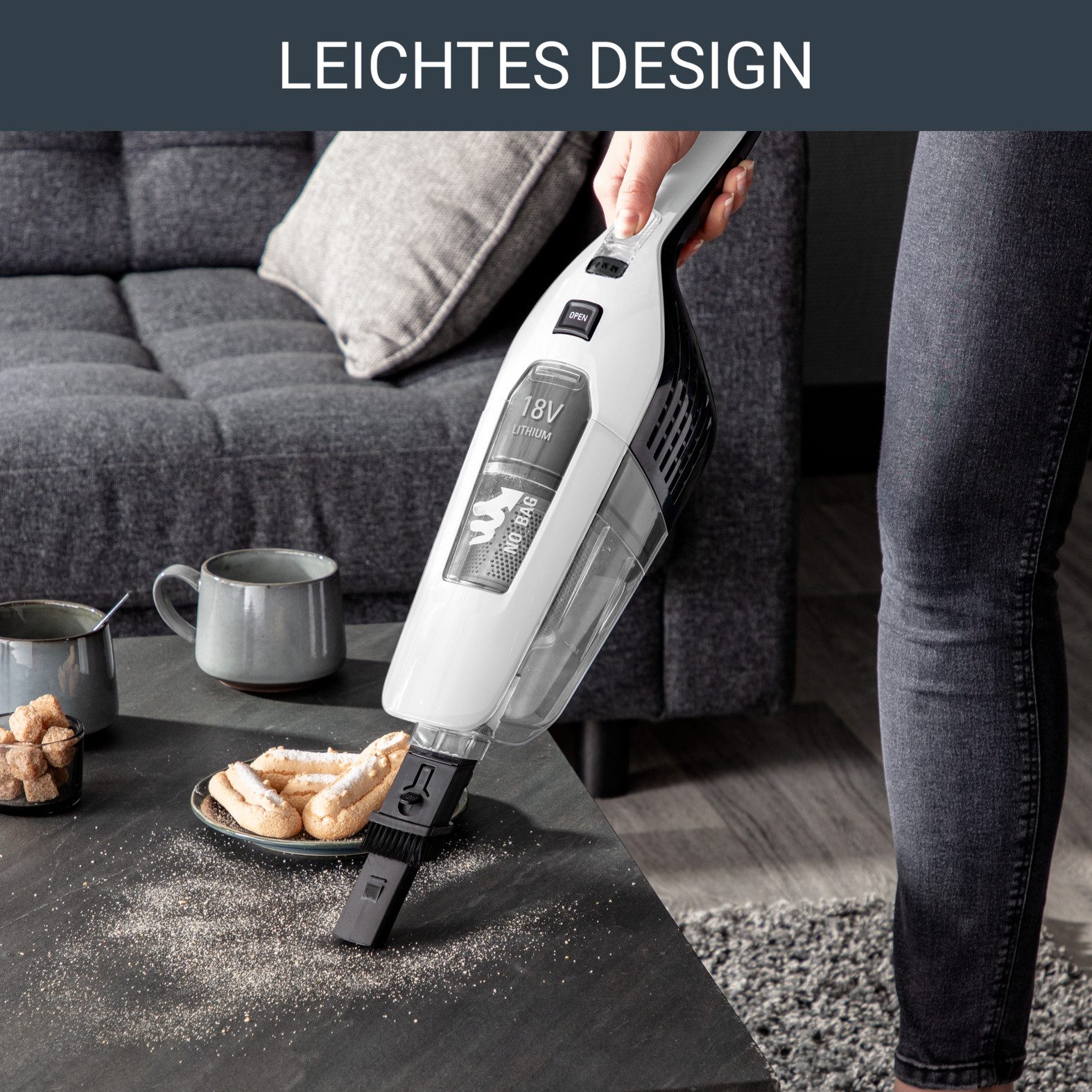 Rowenta Accu-steelstofzuiger Dual Force 2-in-1, moeiteloze opslag, opklapbare handgreep, LED-diffuser