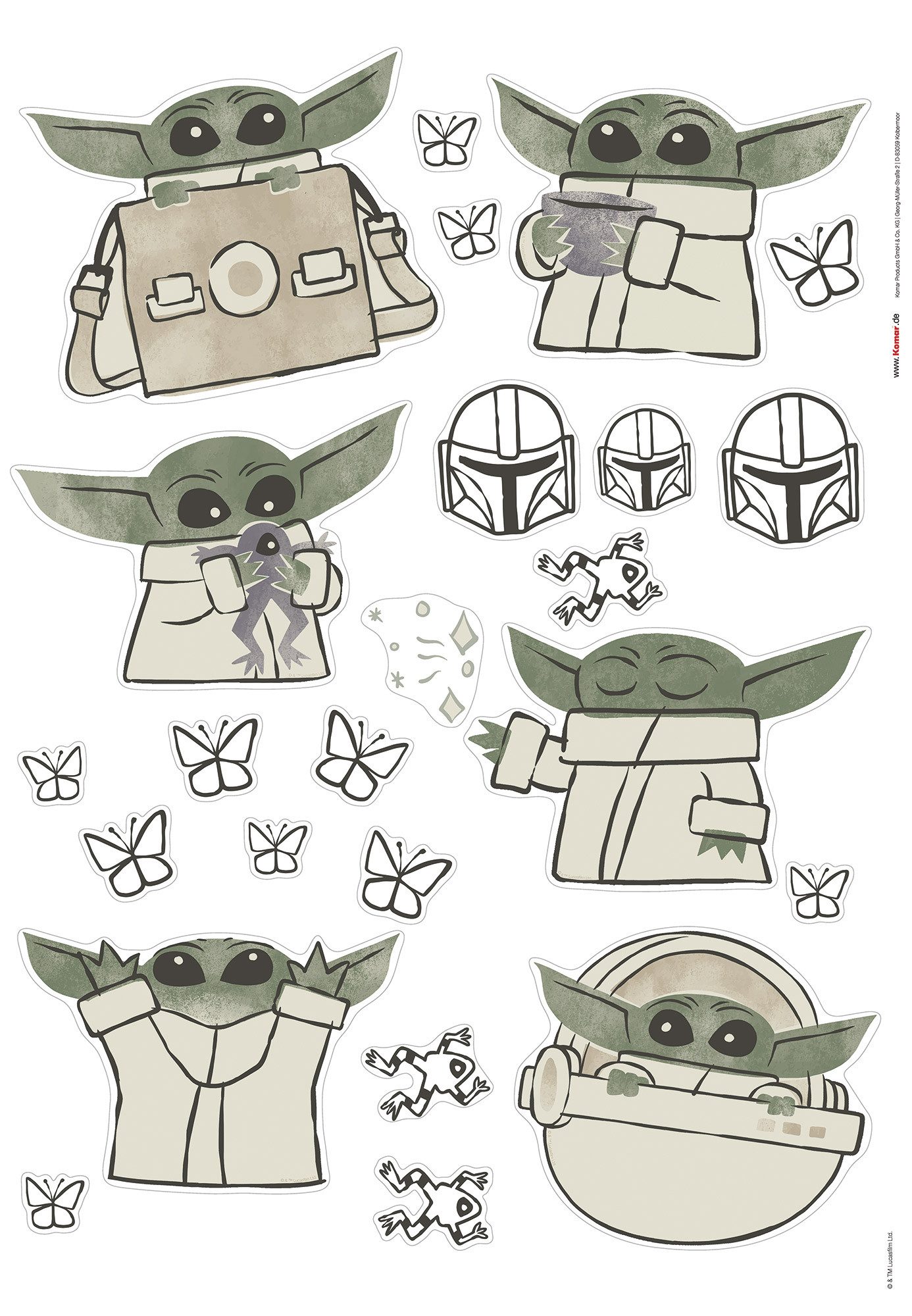 Komar Wandfolie Star Wars The Mandalorian Grogu Cute (1 stuk)