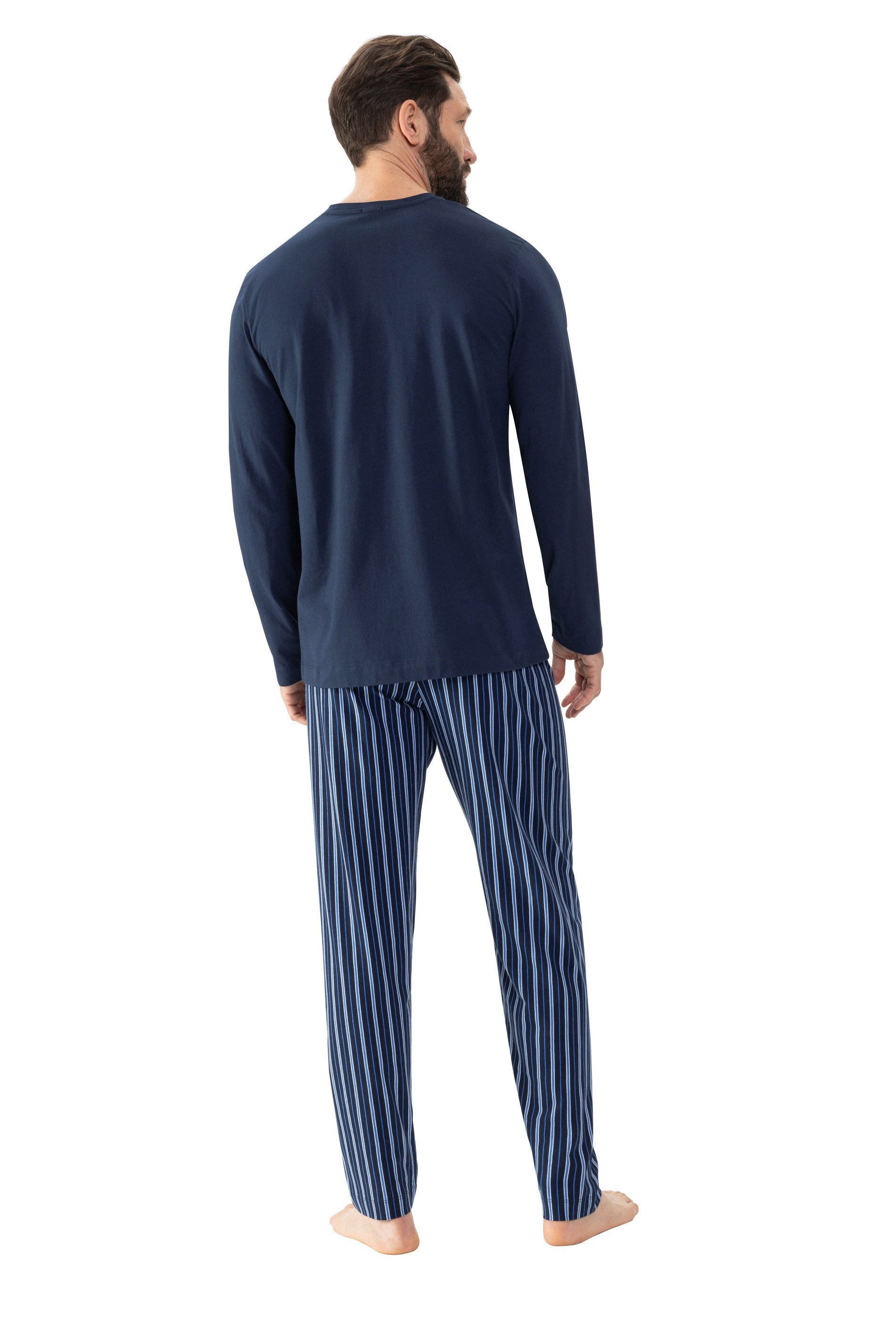 Mey Pyjama Straight Shirt met lange mouwen en borstzak