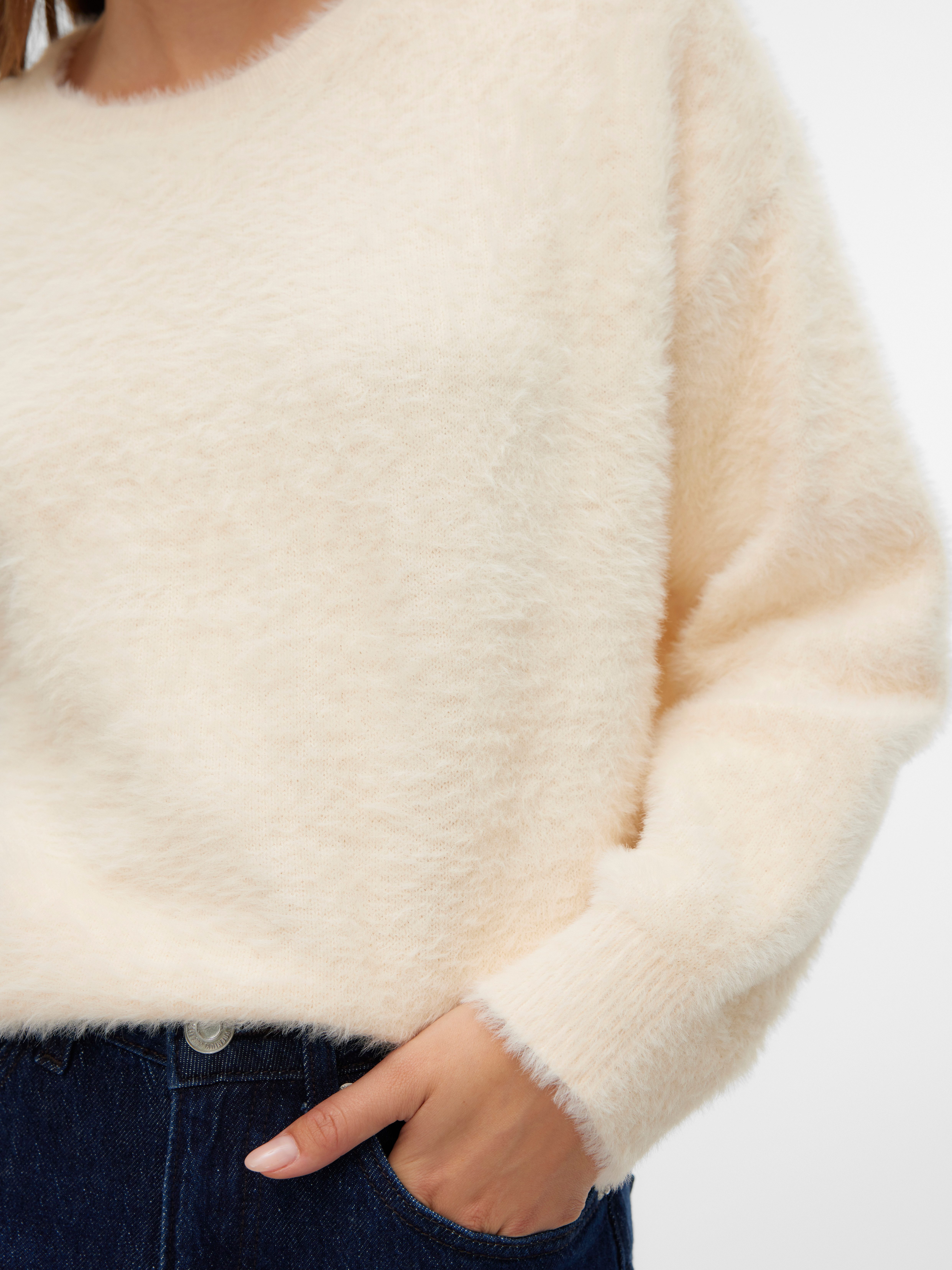 Vero Moda Trui met ronde hals VMALINA LS O-NECK BOXY PULLOVER BOO