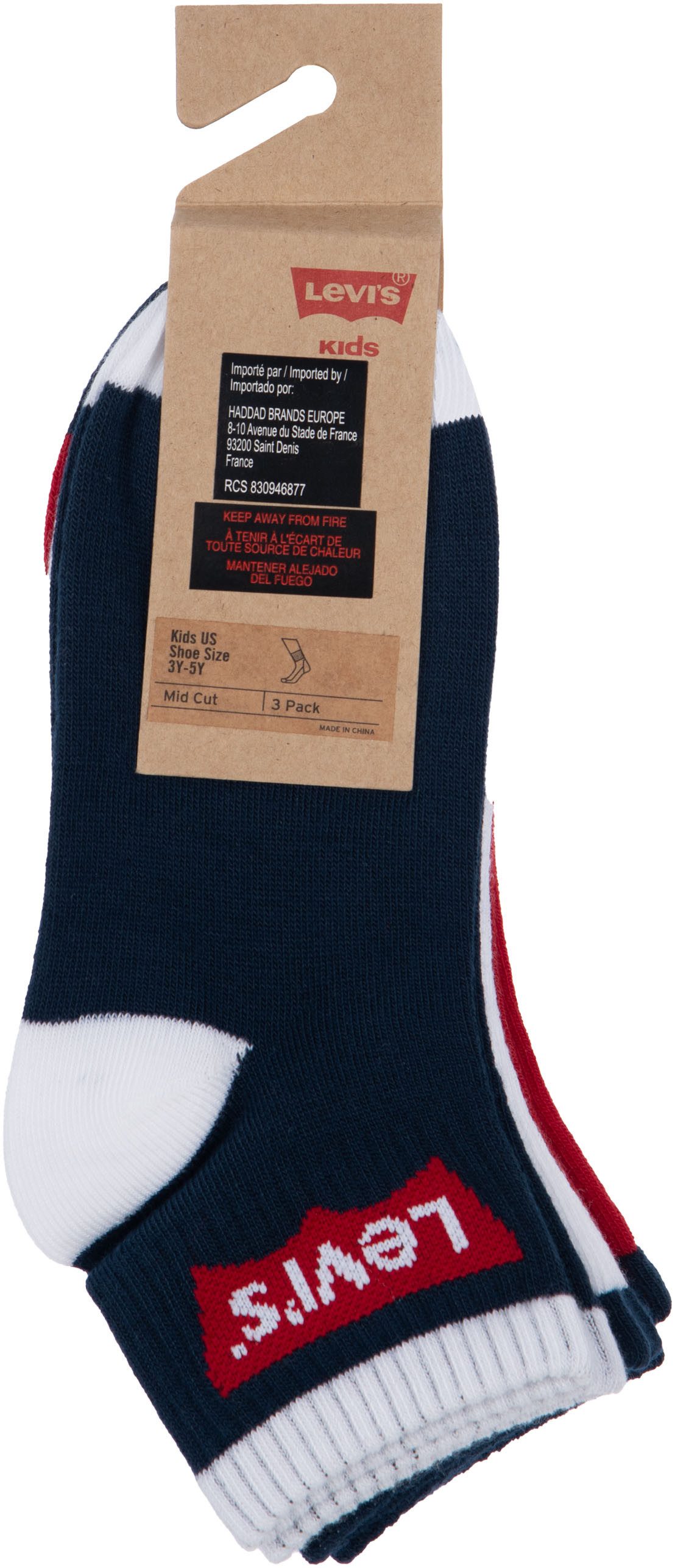 Levi's Kidswear Sokken BATWING MID CUT3PK (set, 3 paar)