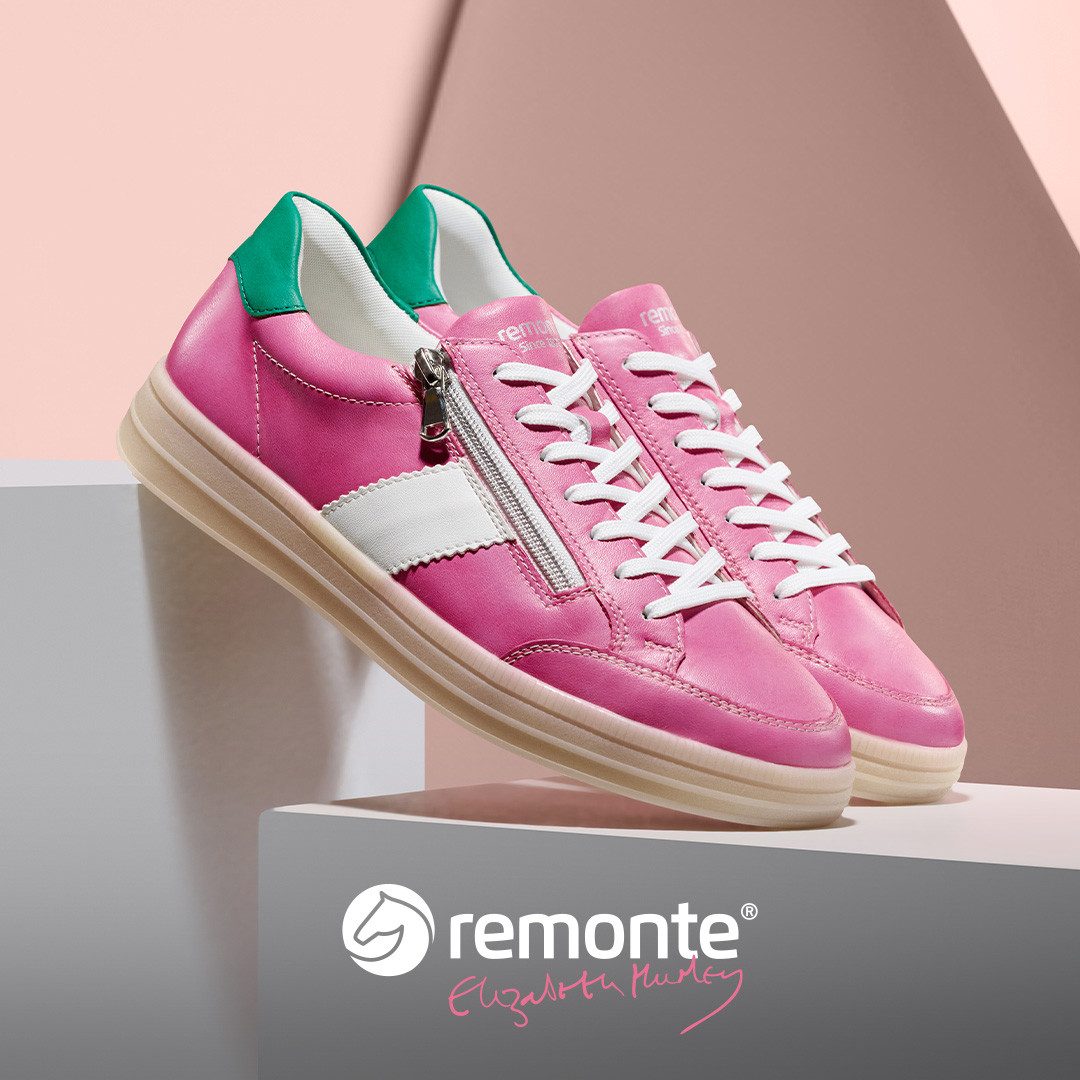 Remonte Plateausneakers Elisabeth Hurley-Collection , vrijetijdsschoen, lage schoen, veterschoen, met extra rits