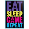 reinders! poster eat sleep game repeat (1 stuk) multicolor