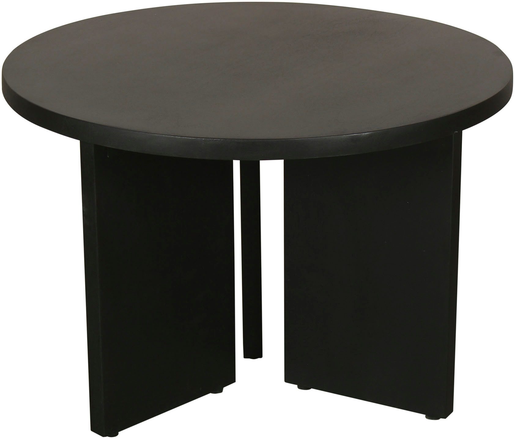 byLIVING Salontafel Round uit 2,5 cm dik massief hout zwart, afzonderlijk of in set verstelbaar (1 stuk)