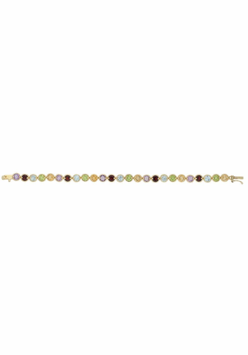Firetti Armband Sieraad cadeau zilver 925 armband armketting edelstenen met amethist, granaten, peridot, citrien en blauwe topaas (behandeld)