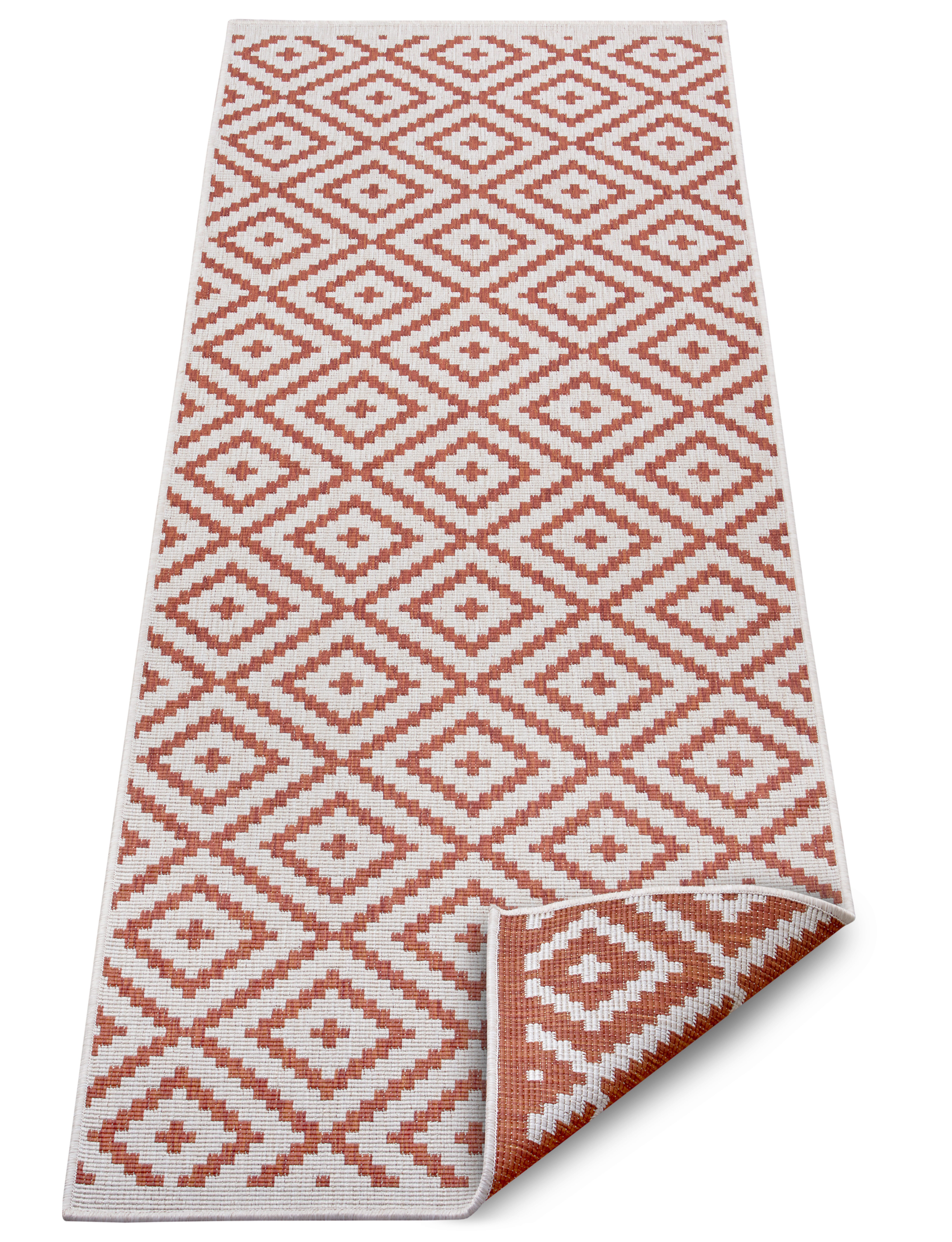 my home Loper Ronda tweezijdig te gebruiken kleed Sisal-look, platweefsel, in- en outdoor, geometrisch boho design