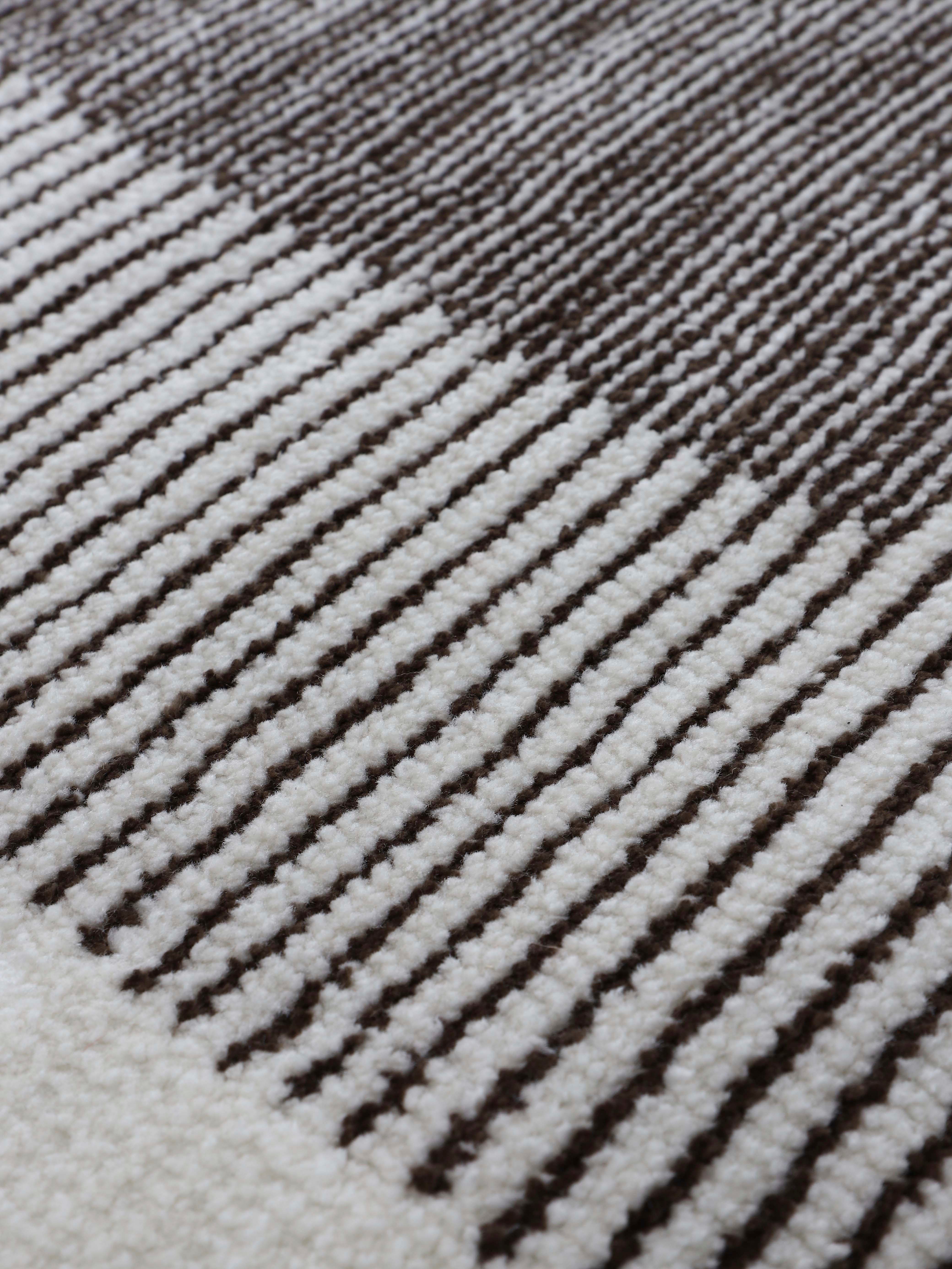 carpetfine Vloerkleed Holly 7 geometrisch ontwerp, gestreept, hoog-laag structuur