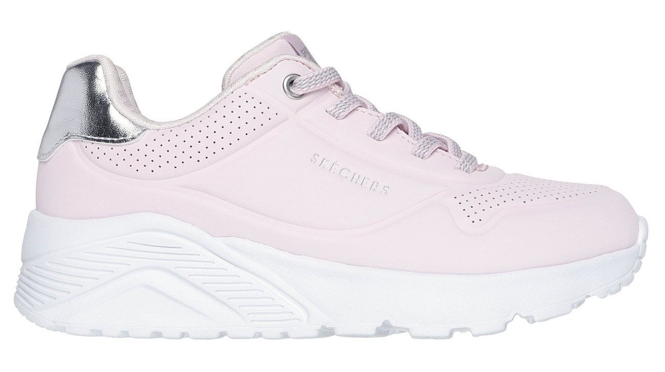 Skechers Sneakers UNO LITE , veterschoenen, plateausneaker met metallic, maat sjabloon om te downloaden