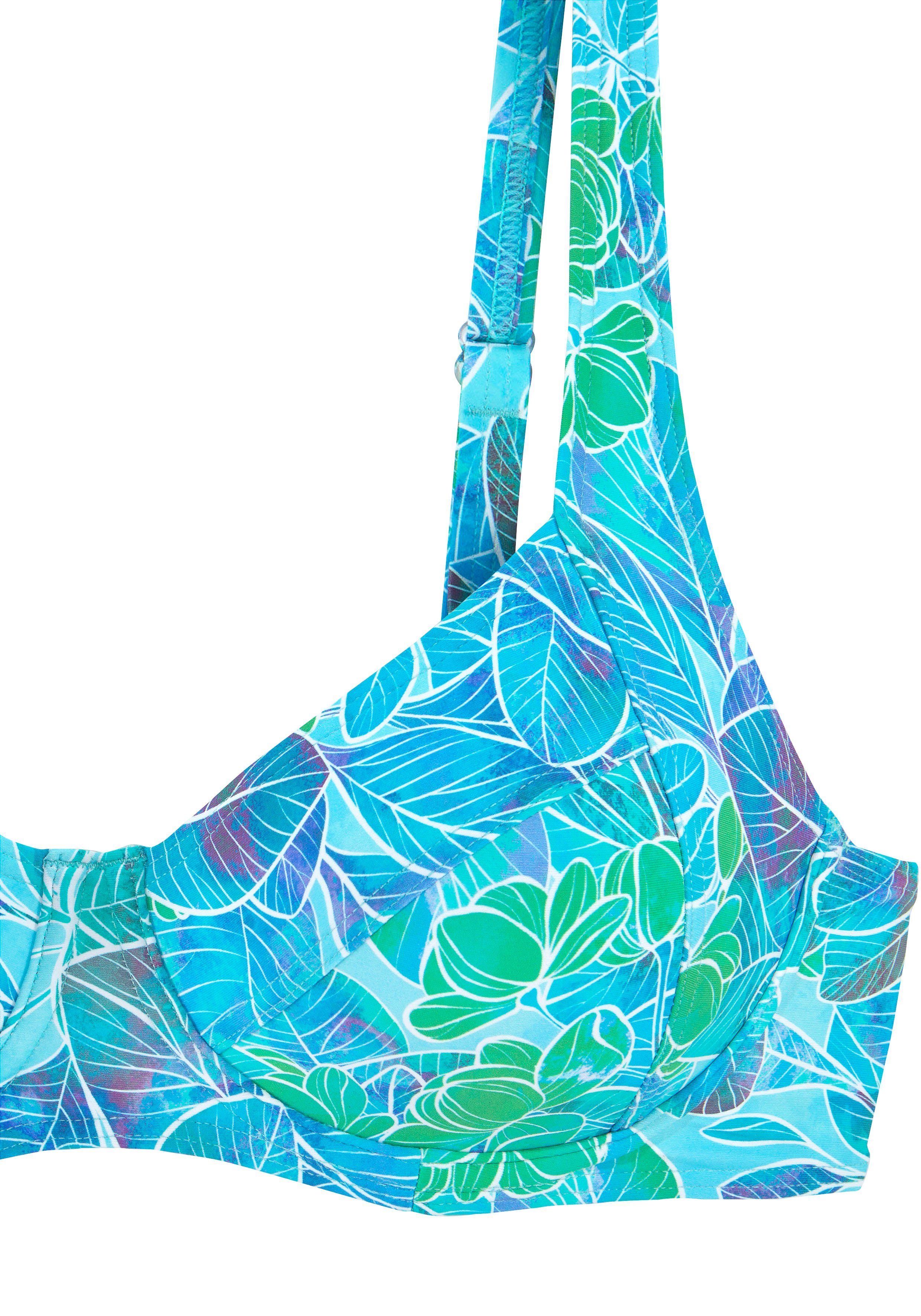 Sunseeker Bikinitop met beugels Lapa met tropische print