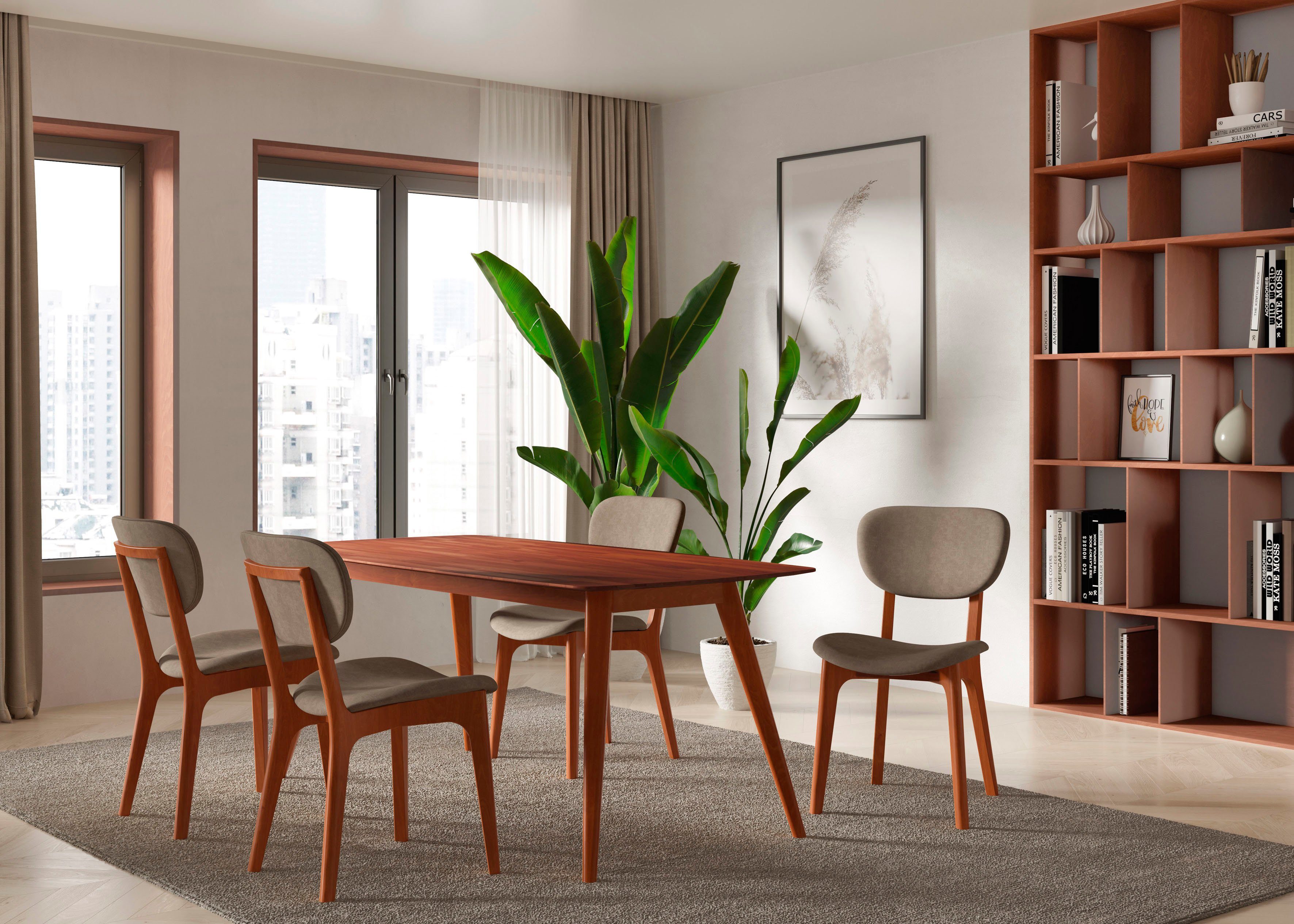 INOSIGN Stoel COZY Made in Italy Frame in beuken, kersen- of notenhout, massief hout, designstoel (set, 2 stuks)