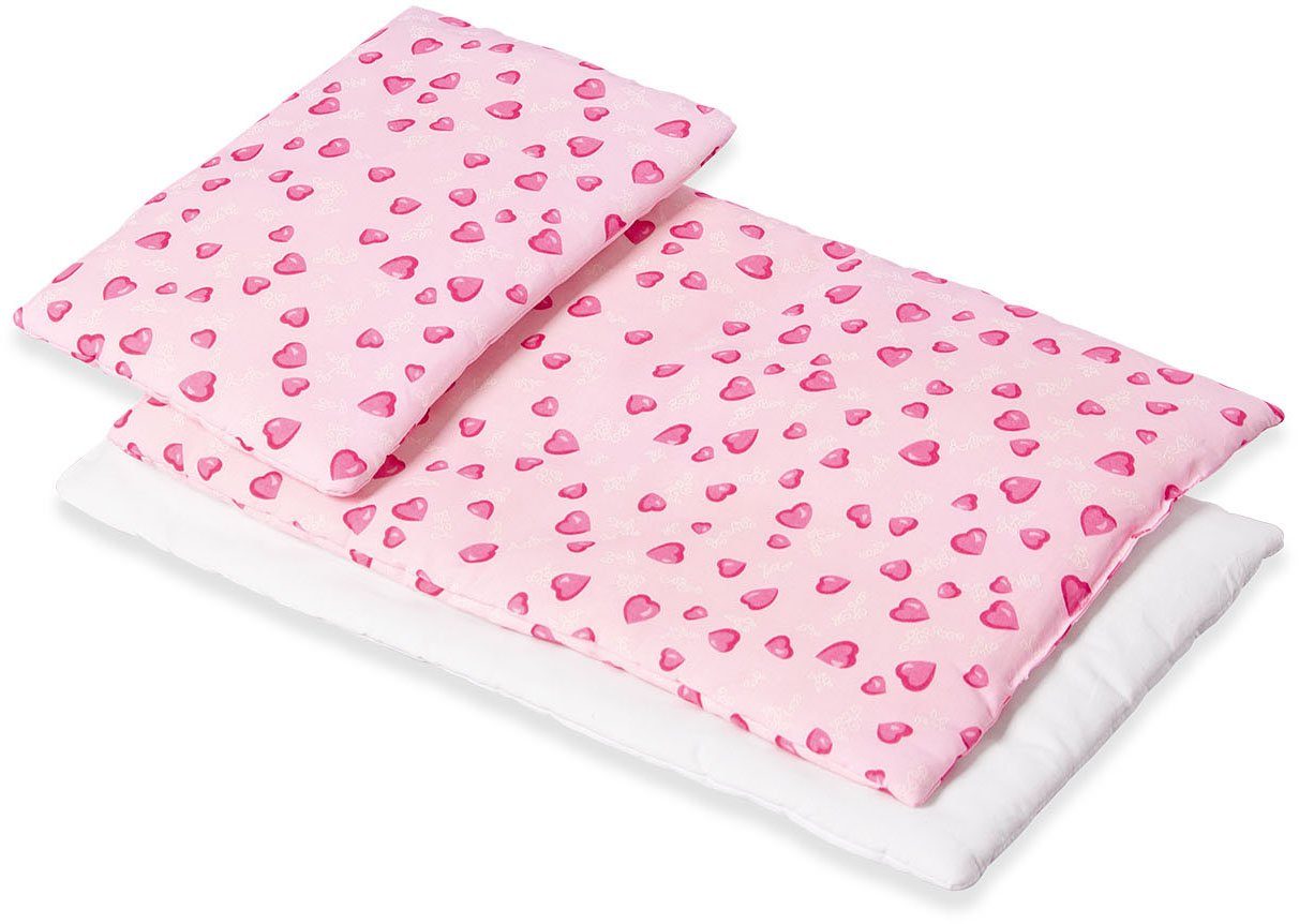 Pinolino® Poppenbeddengoed Herzchen, rosa (set, 3-delig)