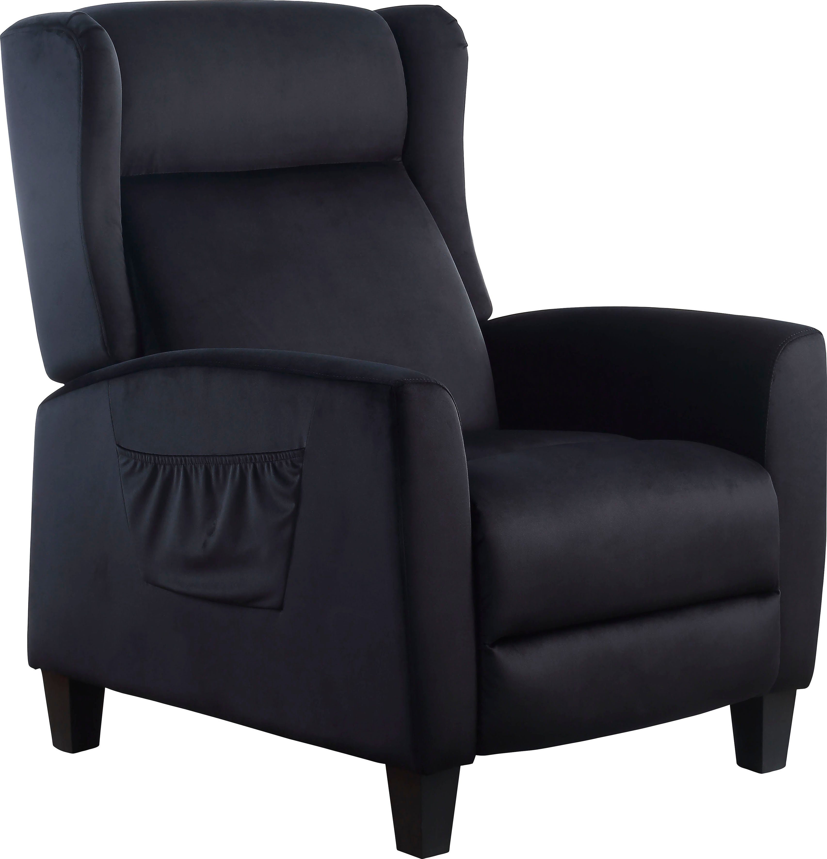 ATLANTIC home collection Relaxfauteuil Timo klassieke oorfauteuil met relaxfunctie en praktisch zijvak