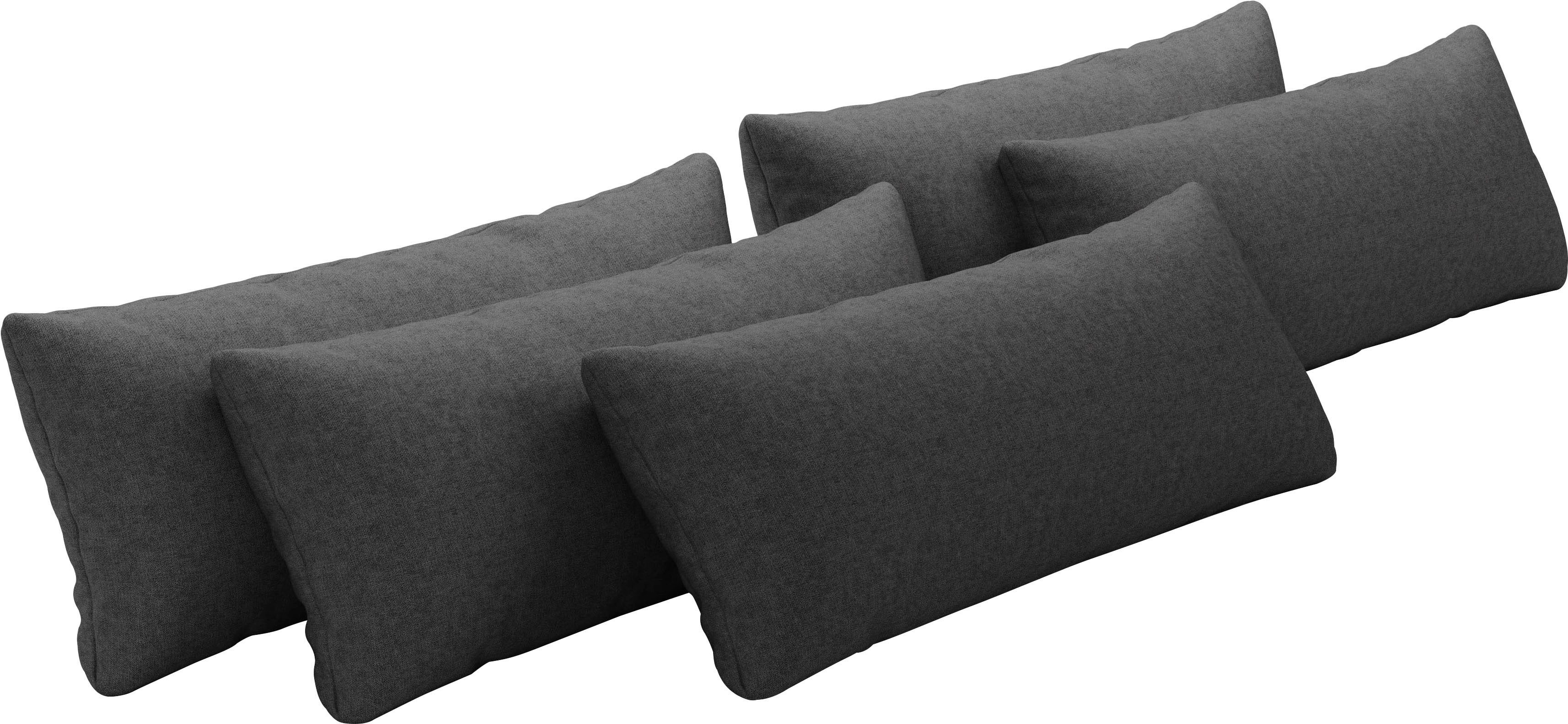 Places of Style Bankkussen Mikado 3,5,6,7-delige kussen sets om uit te kiezen sierkussens maat Platweefsel LINO grijs