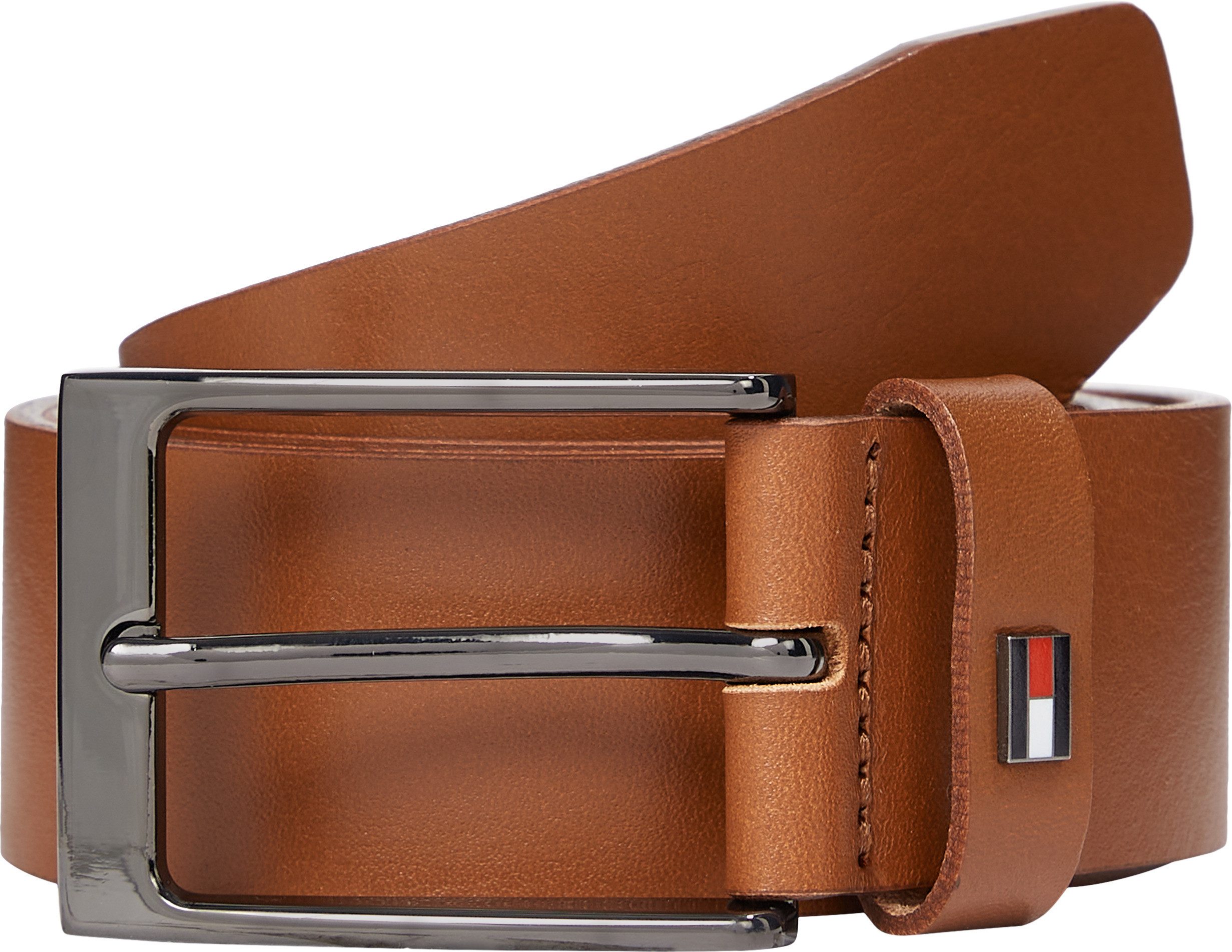 Tommy Hilfiger Leren riem LAYTON 3.5 Metalen patch, eenvoudige doornsluiting