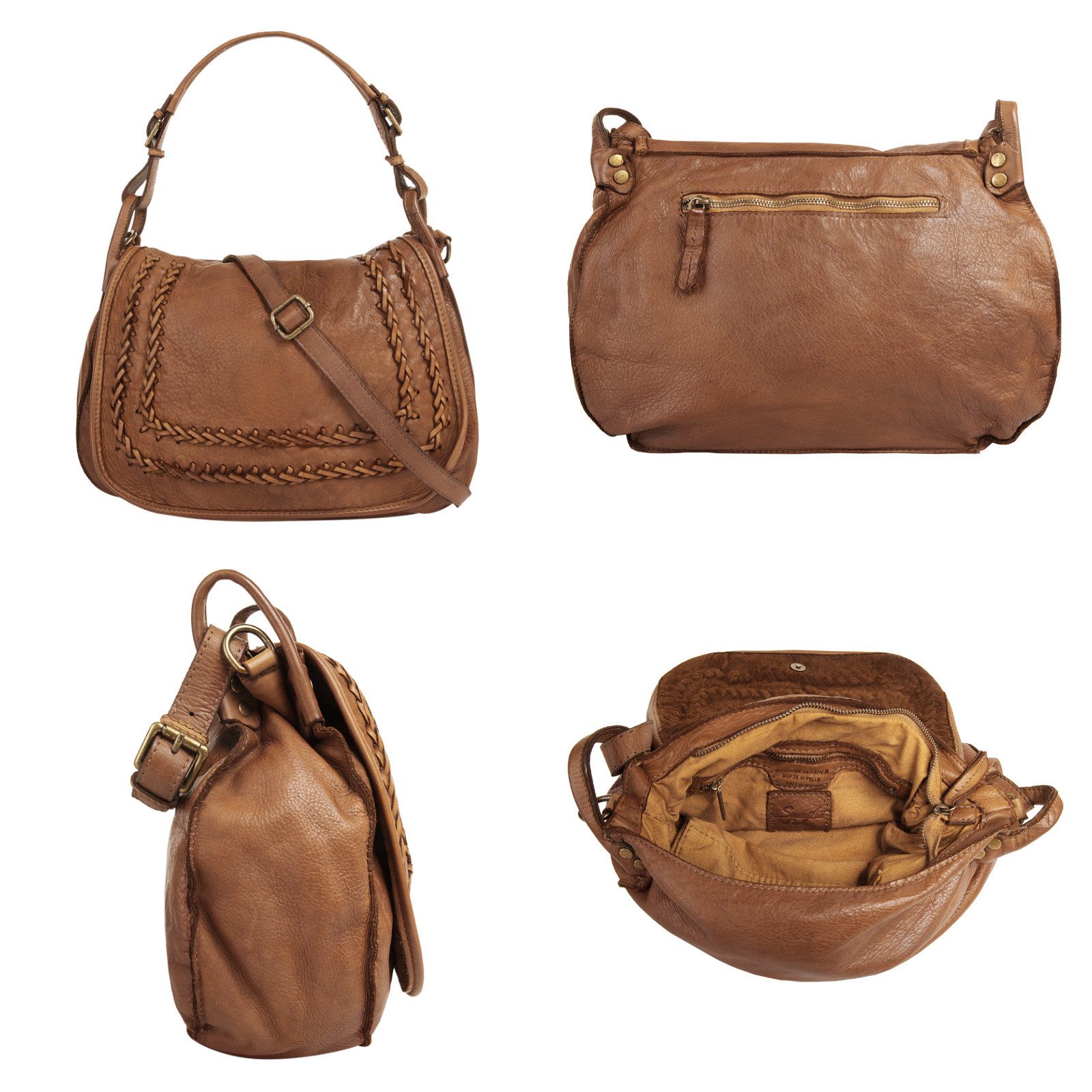 Samantha Look Schoudertas echt leer, made in italy