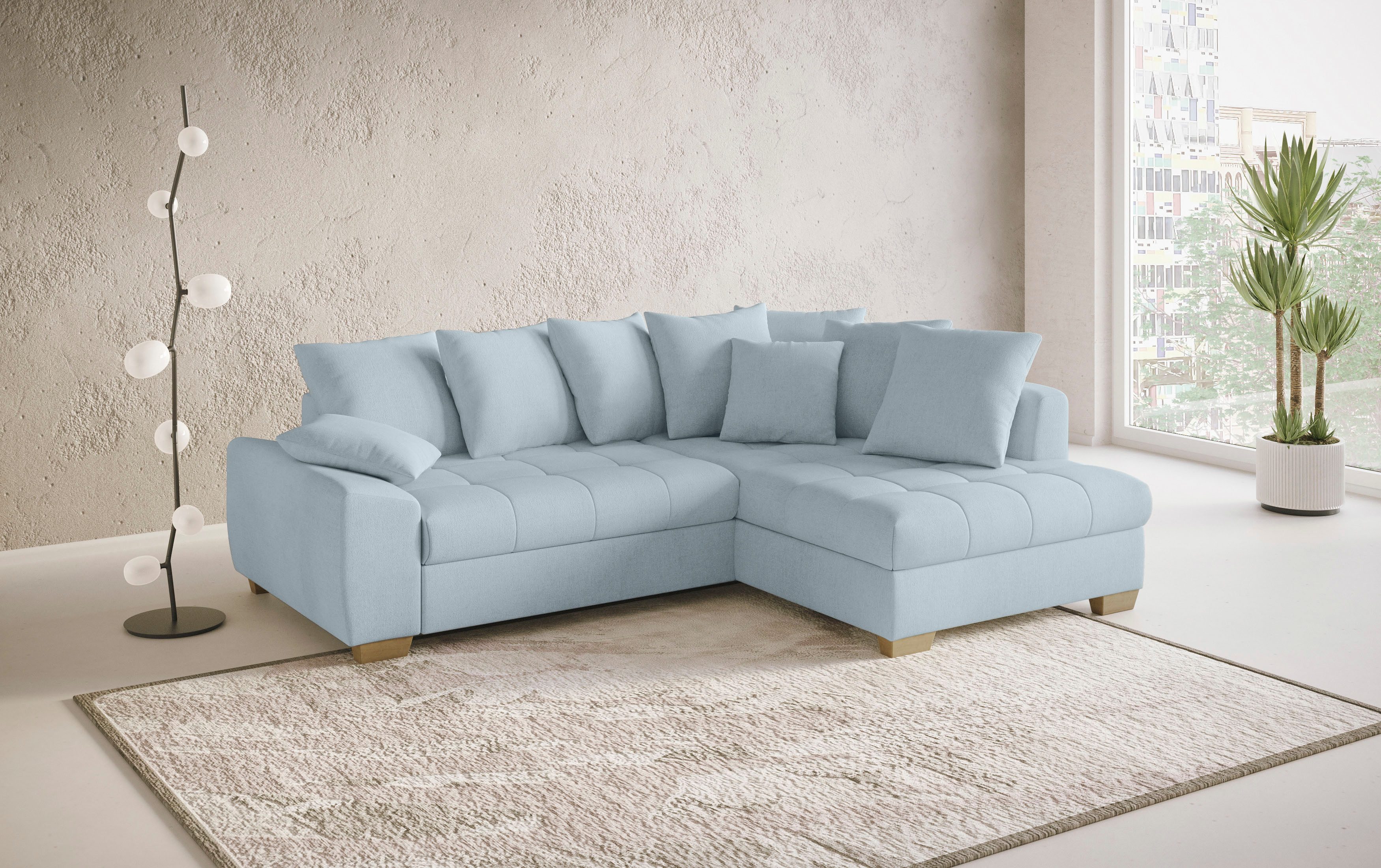Mr. Couch Hoekbank Nikita II, L-vorm Keuze met bedfunctie, bedlade & RGB-LED-verlichting