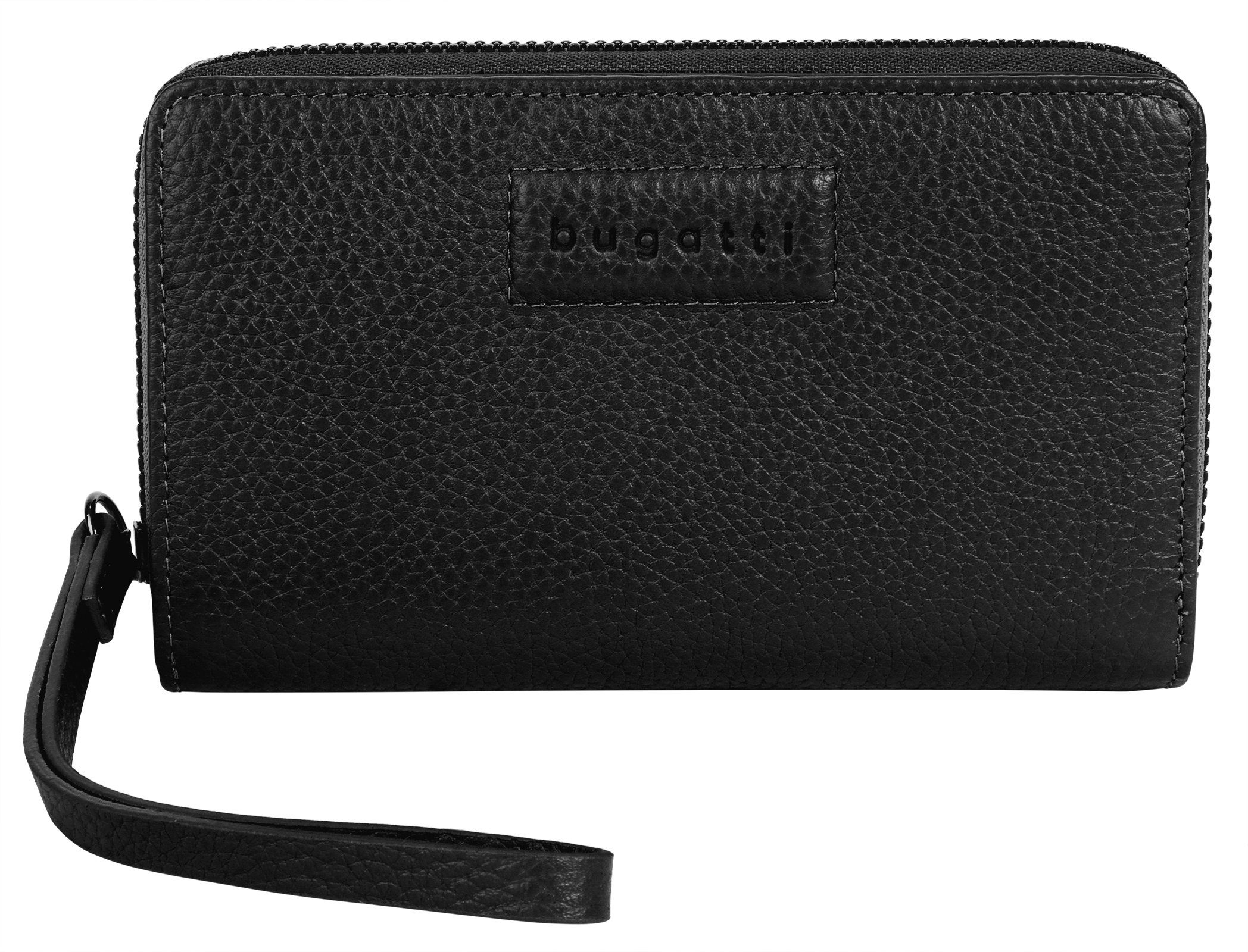 Bugatti Portemonnee Elsa echt leder unisex portemonnees maat 9 cm zwart