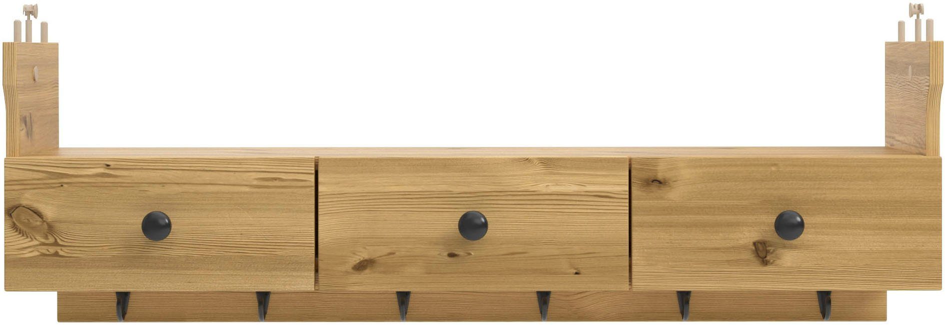 Kochstation Keukenrek KS-Osby Massief grenen, breedte 100 cm, 1 lade, 6 metalen haken (1 stuk)
