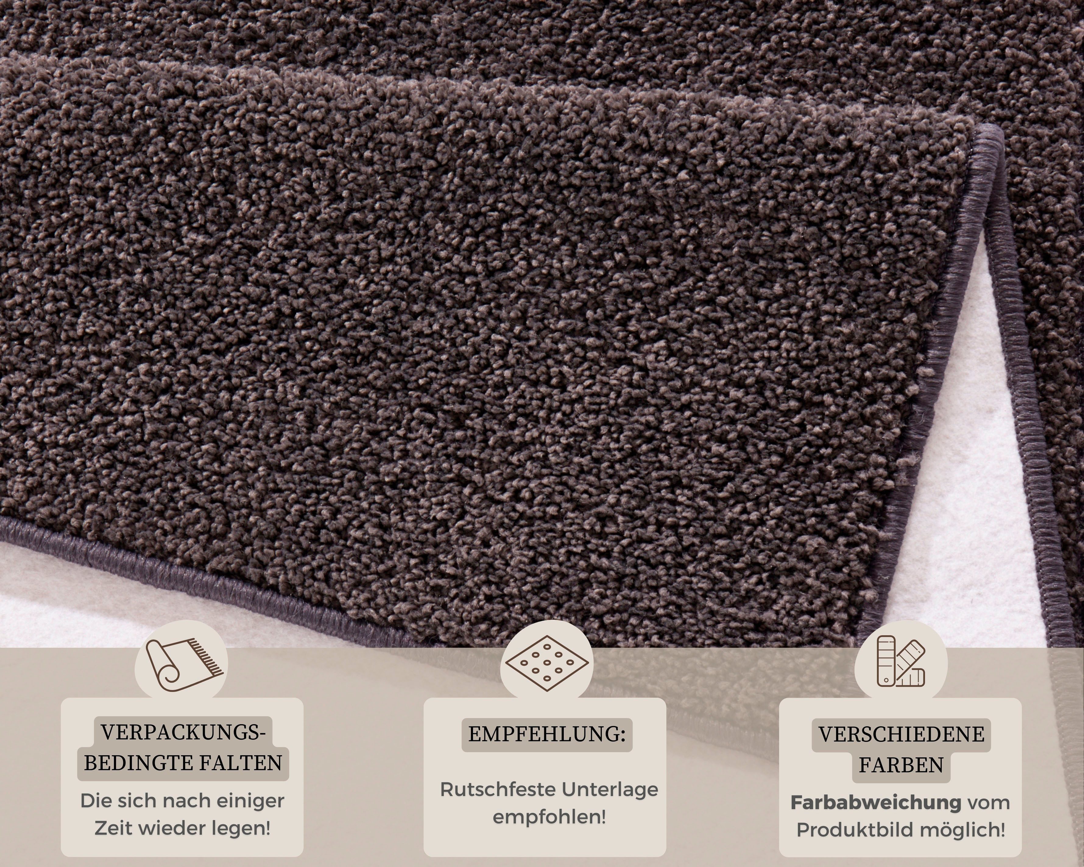 HANSE Home Set slaapkamerkleedjes Pure 100 Korte pool, unikleur, vloerkleed, bedloper, slaapkamerkleed, loper