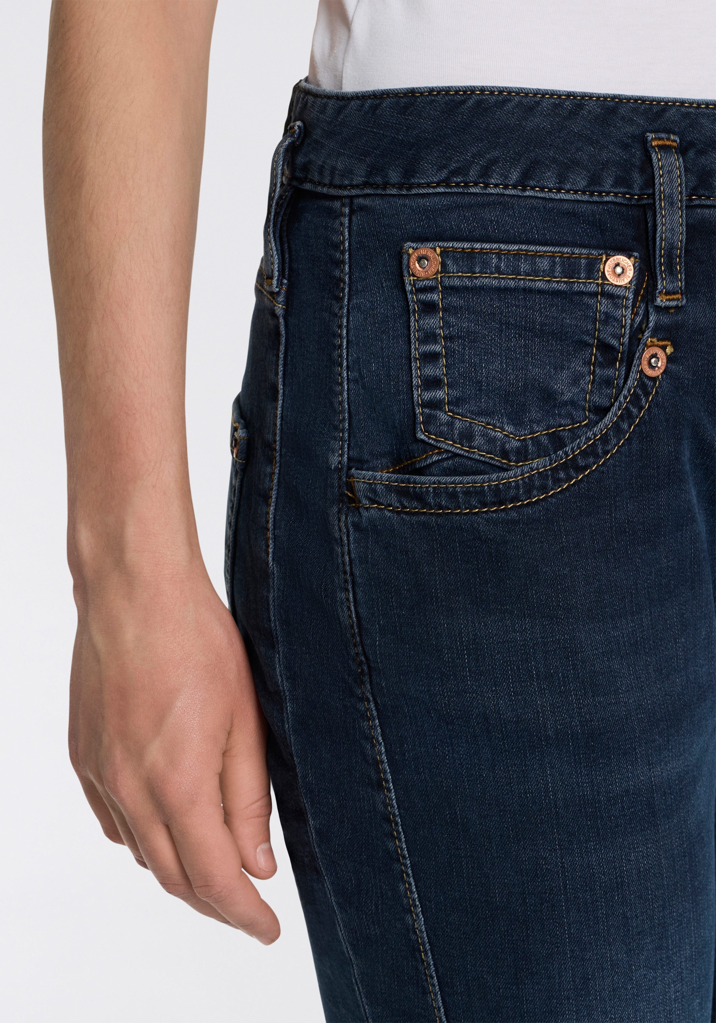 Herrlicher 7/8 jeans Shyra Cropped Denim Stretch met half blinde knoopsluiting