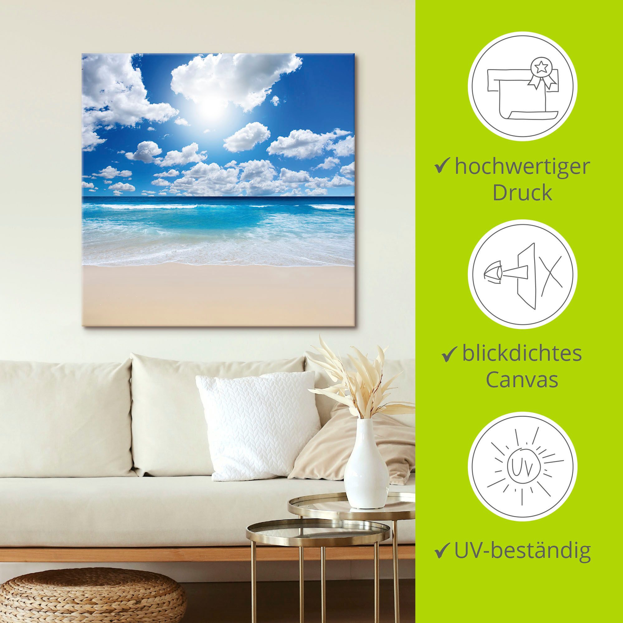 Artland Artprint Groot strandlandschap als artprint op linnen, poster, muursticker in verschillende maten