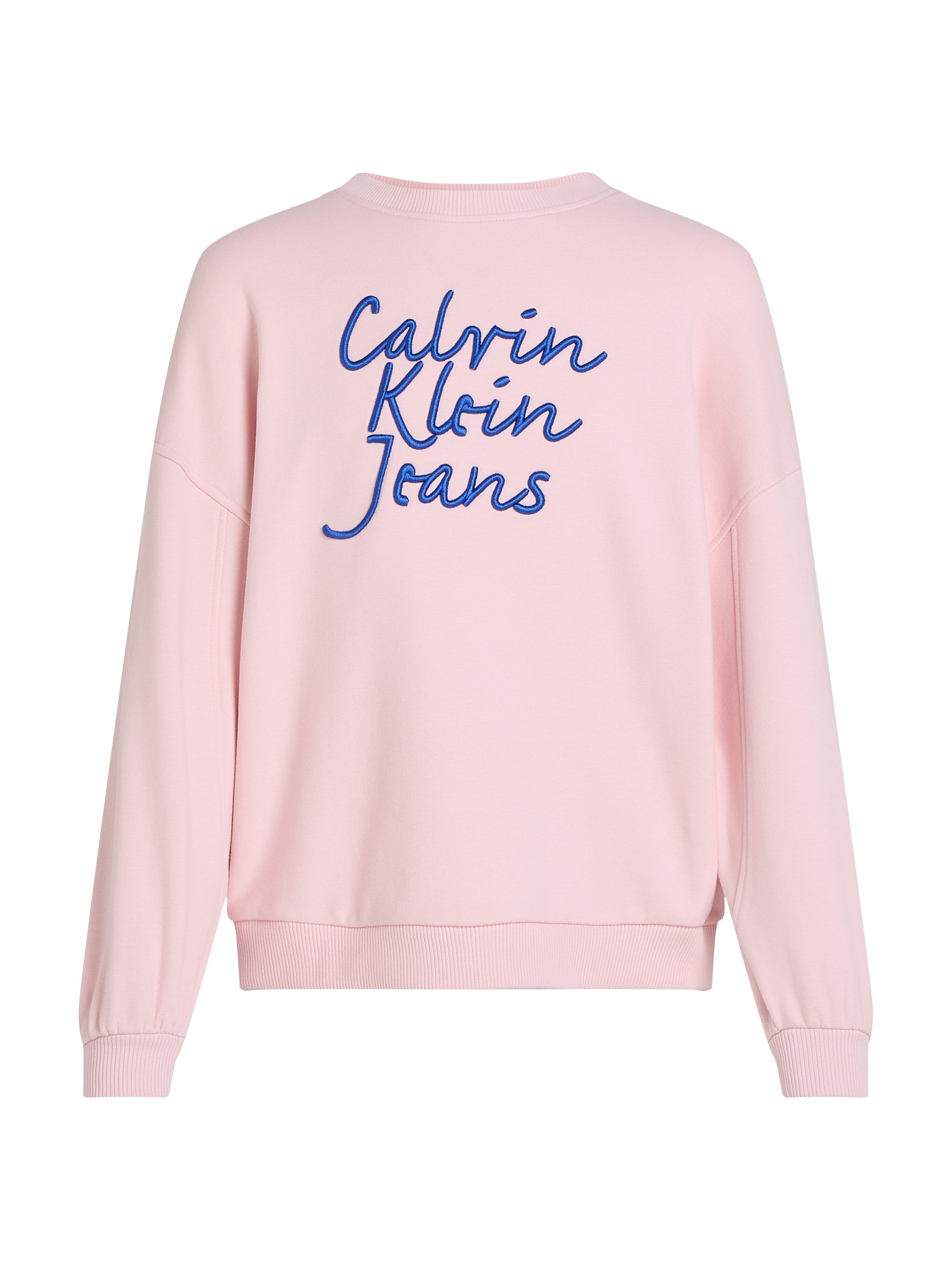 Calvin Klein Sweatshirt HANDW LOGO EMBR CN SWEATSHIRT voor kinderen tot 16 jaar met logostiksel