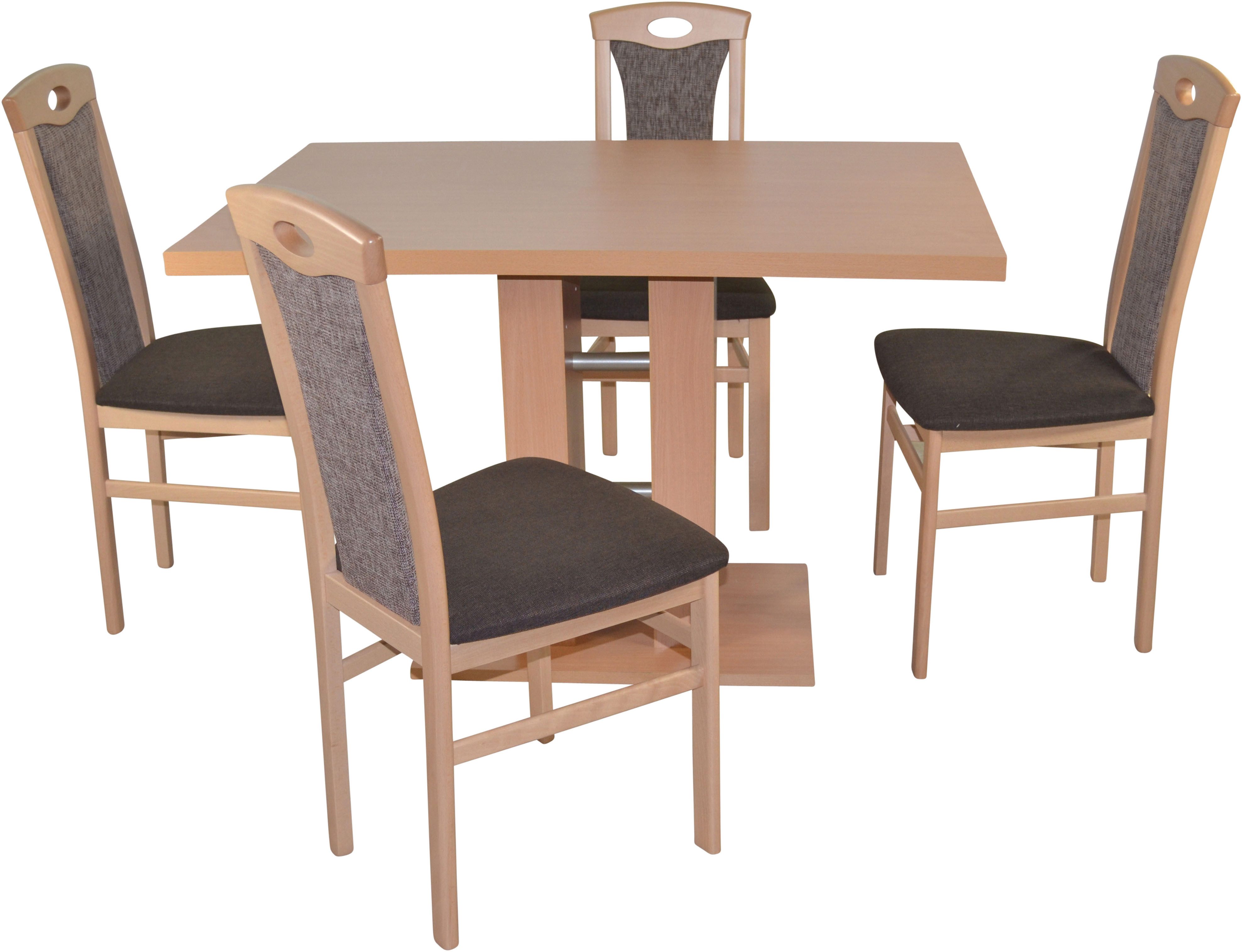 HOFMANN LIVING AND MORE Eethoek 5-delige eethoek Stoelen voorgemonteerd (voordeelset, 5-delig)