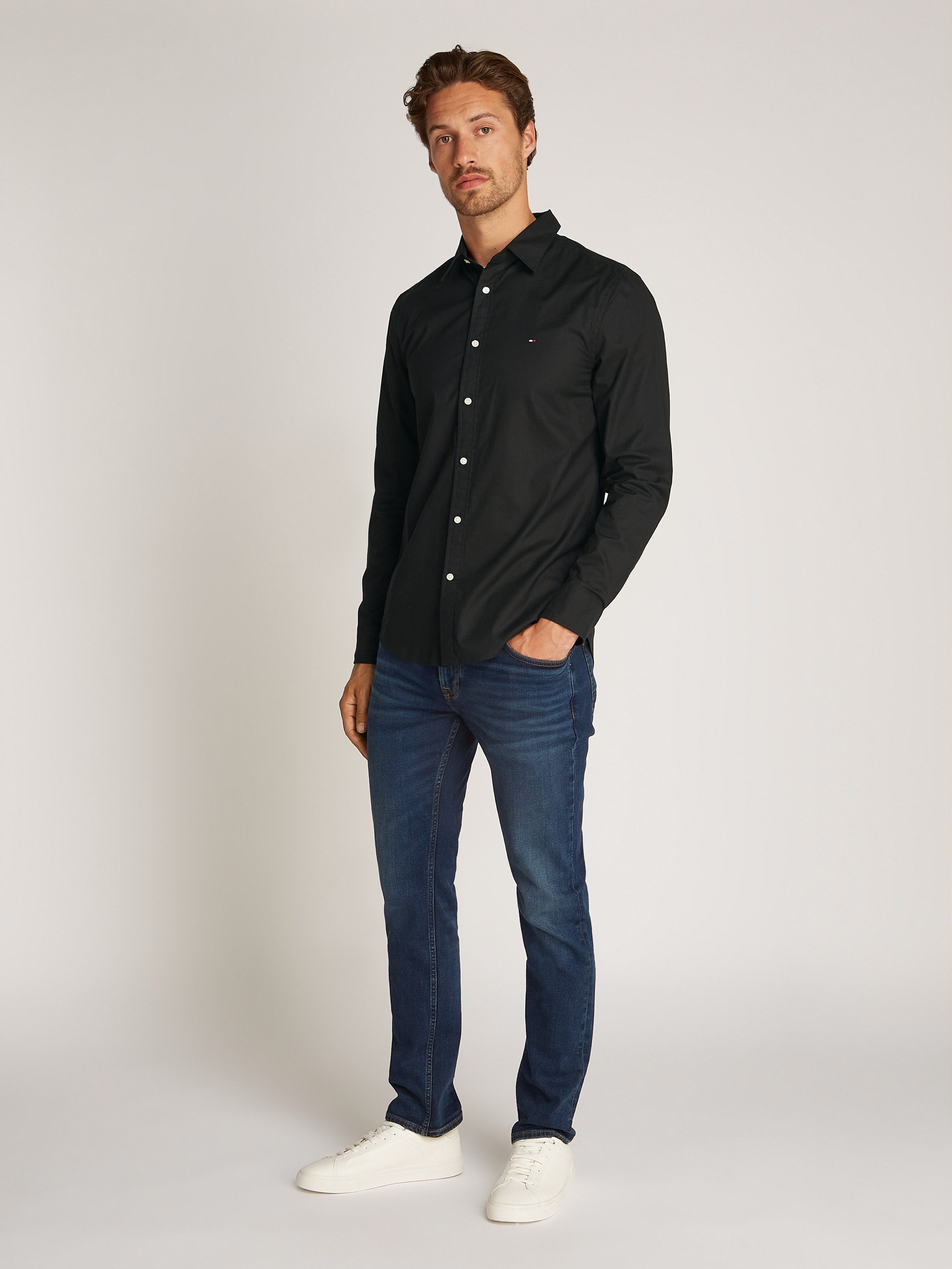 Tommy Hilfiger Businessoverhemd FLEX POPLIN KENT COLLAR SF SHIRT