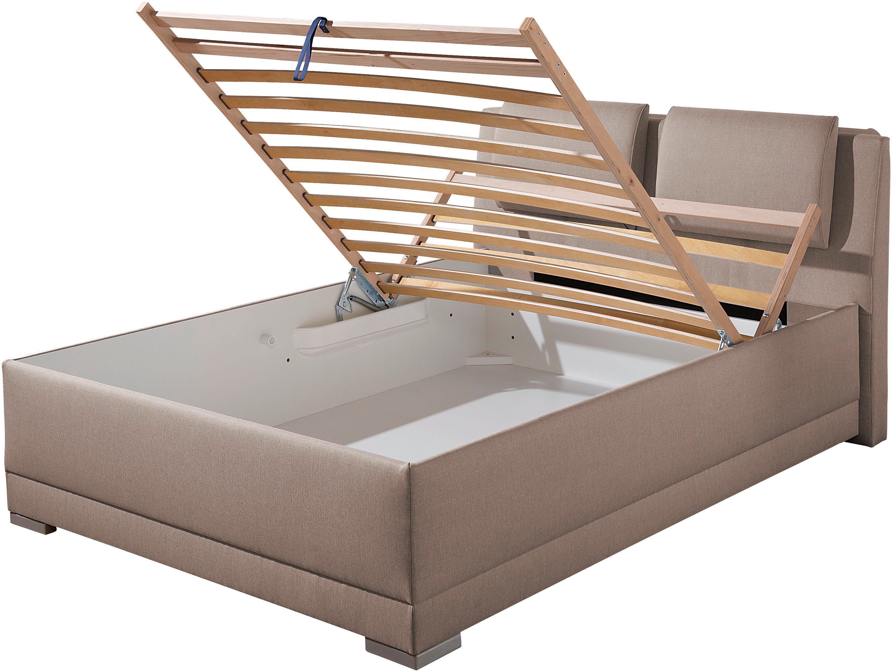 Maintal Gestoffeerd bed Oderzo met bedkist, verstelbare hoofdsteun, matrassen in h2 of h3 ter keuze