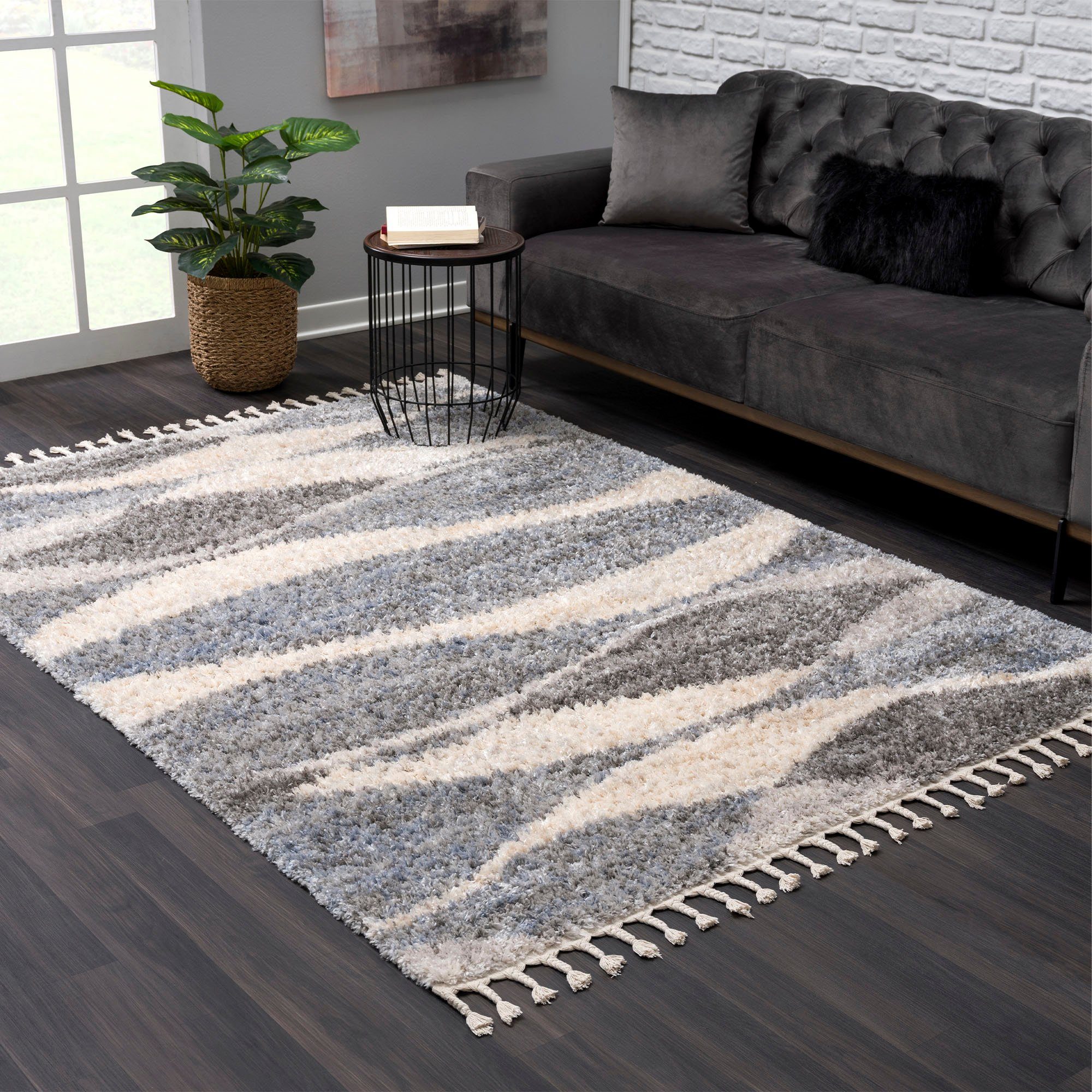 SANAT HALI Hoogpolig vloerkleed Versay 1505 Woonkamer, lange pool, shaggy-vloerkleed